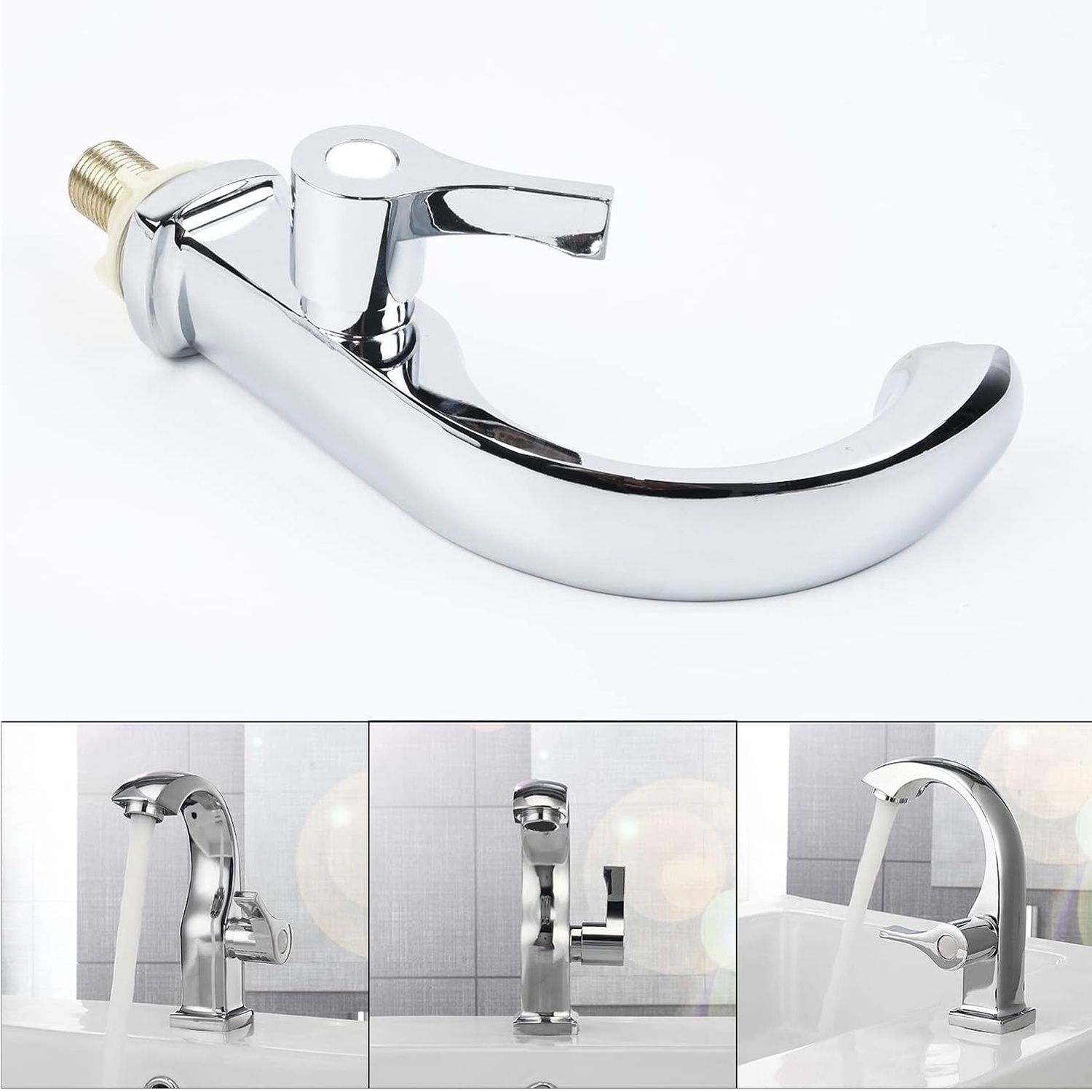 Single cold water faucet Chrome bathroom basin faucet Copper single handle spout sink bathtub cold water faucet