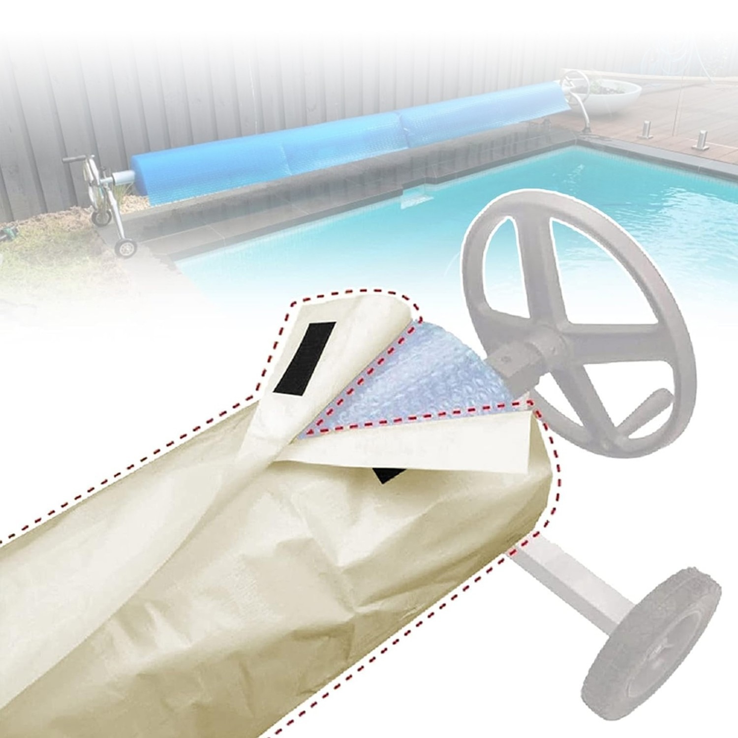 Housse de piscine en tissu étanche, housse de protection pour piscine intérieure extérieure, 490 96&nbsp;cm