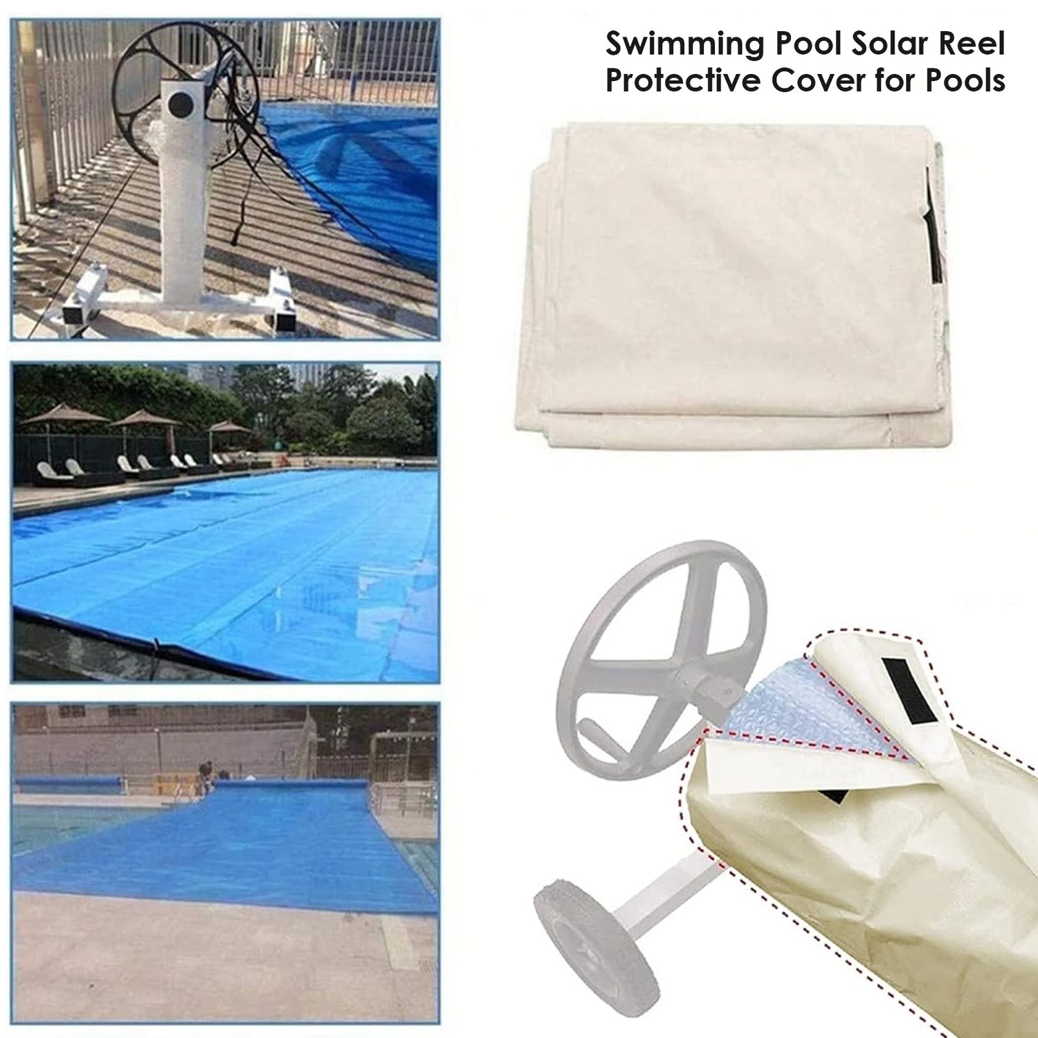 Housse de piscine en tissu étanche, housse de protection pour piscine intérieure extérieure, 490 96&nbsp;cm