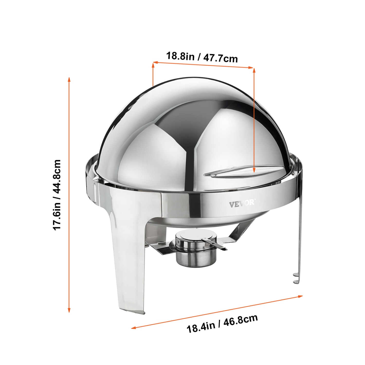 Ensemble de 2 tampons à récurer à dessus enroulable VEVOR 6&nbsp;Qt, gaufrette en acier inoxydable avec 2 bacs pleine grandeur, chauffe-plats rond
