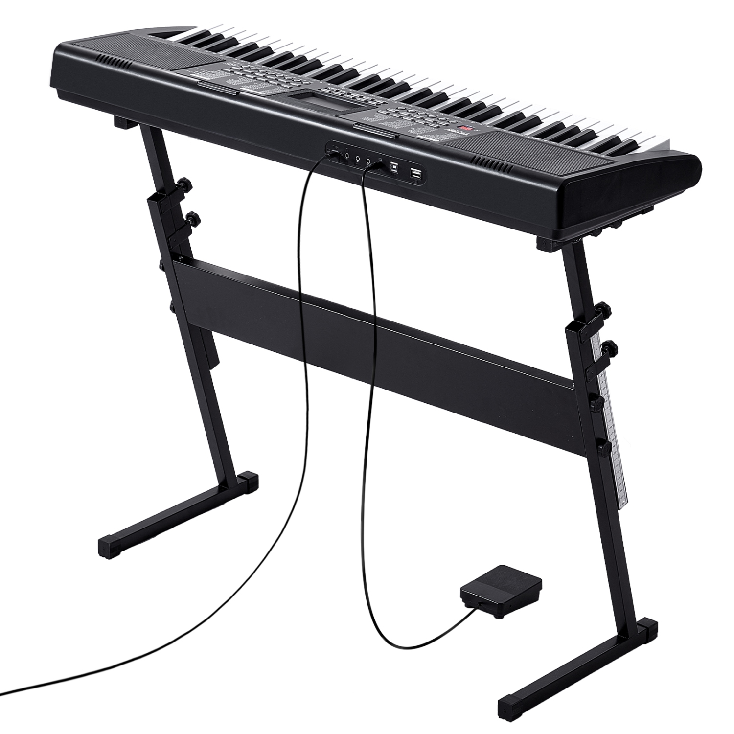 VEVOR 61 Key Digital Keyboard Piano, Lighted Keys, Electric Portable Piano with Adjustable Stand 600 Tones 500 Rhythms Built-In Speakers Sustain