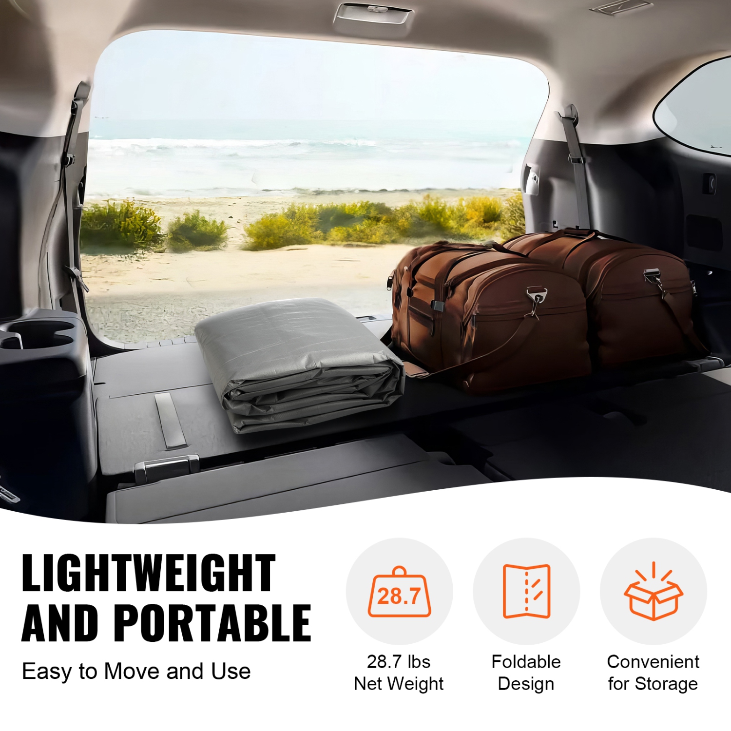 Housse de rechange pour abri d'auto VEVOR 10 x 20&nbsp;pi sur le dessus et le côté, abri pour tente de garage étanche et résistant aux rayons UV,