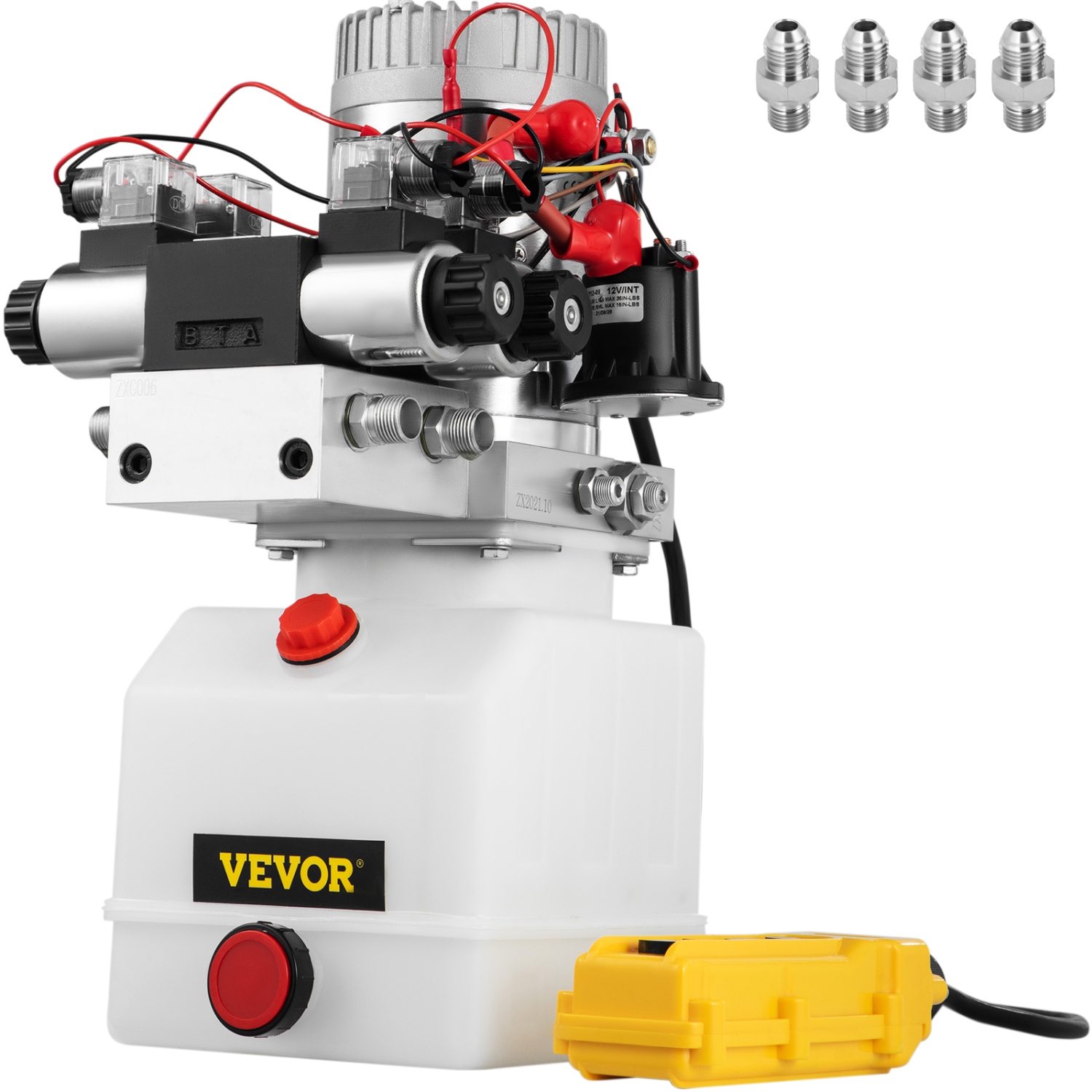 VEVOR 12V Hydraulic Pump, Double Acting Hydraulic Power Unit Double Solenoid Hydraulic Power Pack DC Hydraulic Power Pump with 4.5Liter Reservoir for
