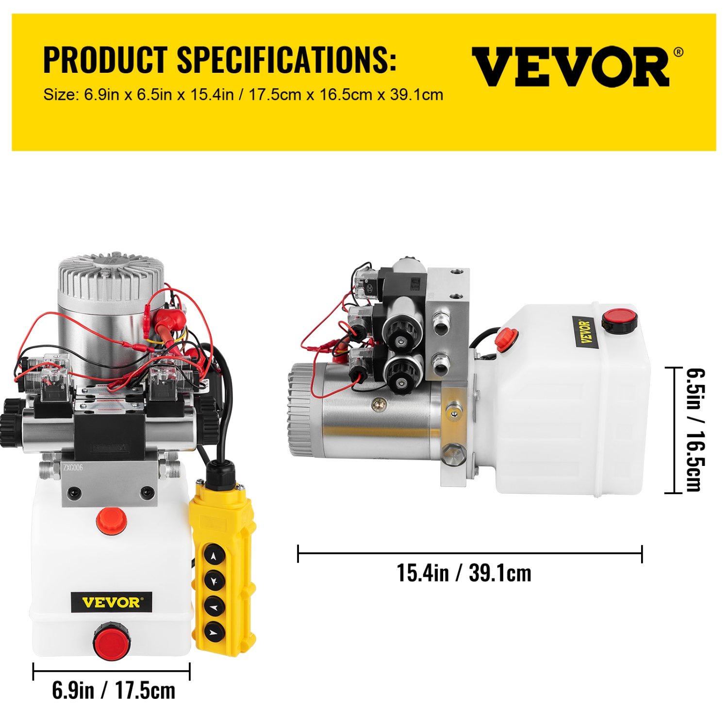 VEVOR 12V Hydraulic Pump, Double Acting Hydraulic Power Unit Double Solenoid Hydraulic Power Pack DC Hydraulic Power Pump with 4.5Liter Reservoir for