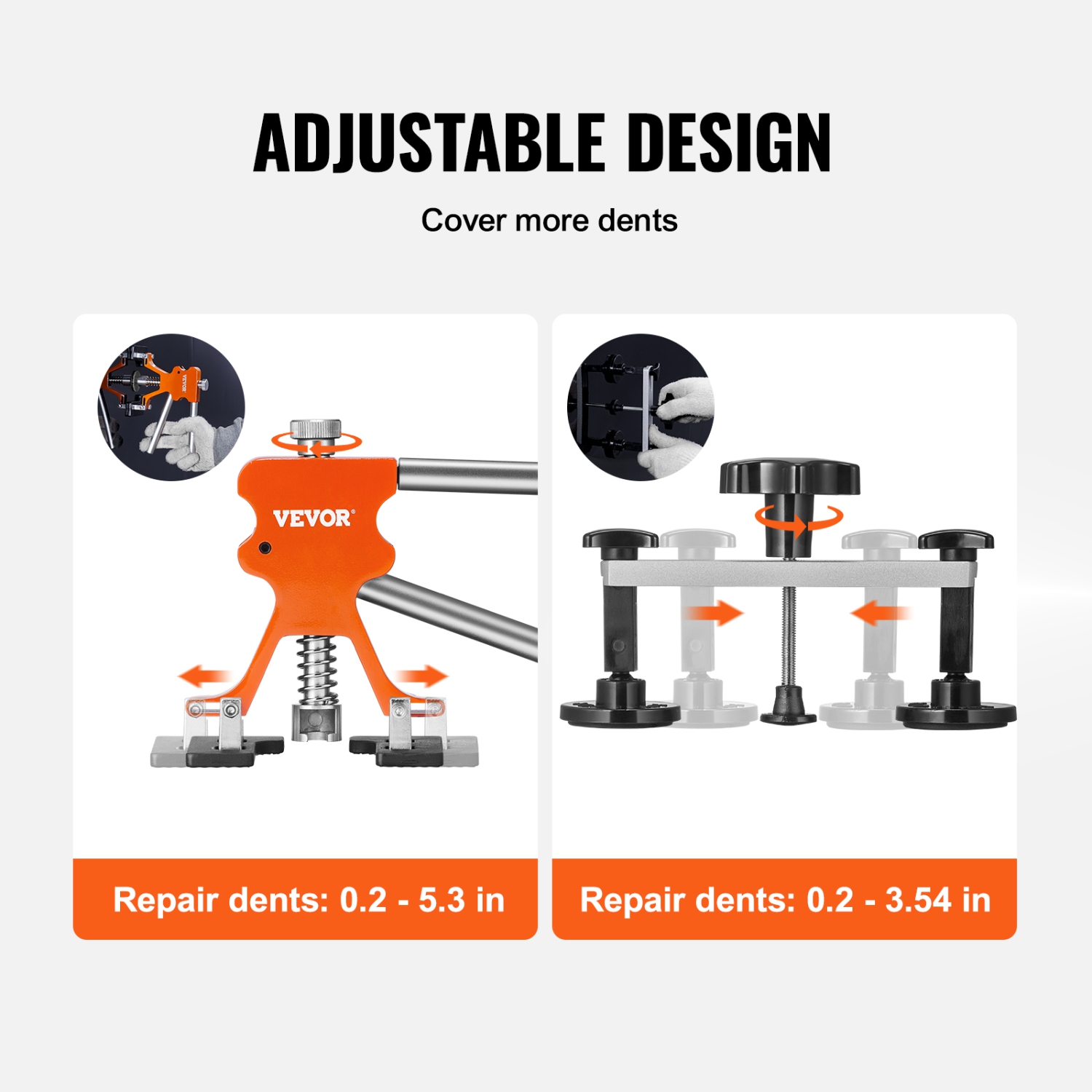 VEVOR 69 PCS Dent Repair Kit, Auto Car Body Paintless Dent Removal Tool Kit, Golden Lifter, Bridge Puller, Slide Hammer Tool Kit for Automobile Body,