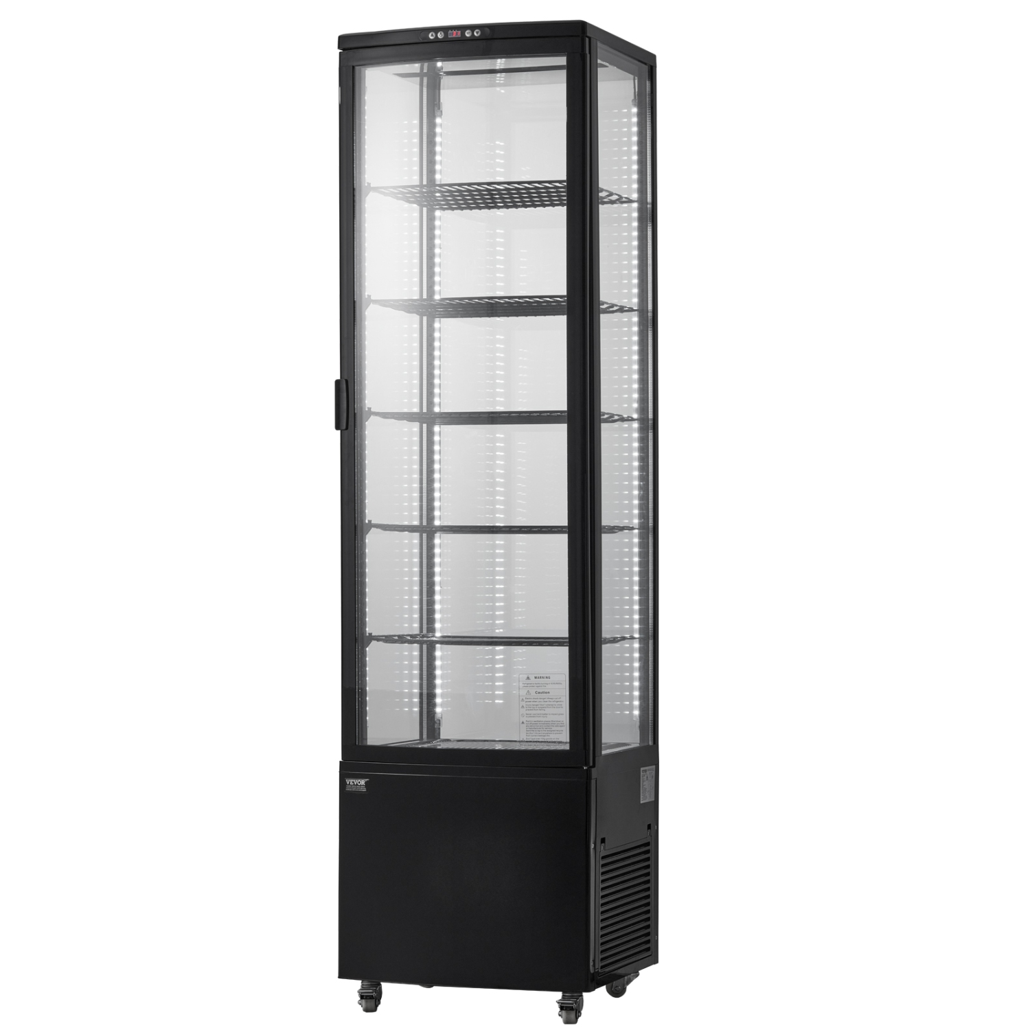 VEVOR 9.8 Cu.Ft./278L Refrigerated Display Case, Large Pastry Display Case, 5-Tier Commercial Display Refrigerator with LED Lighting, TURBO Cooling,