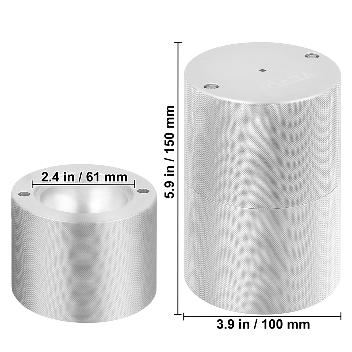 VEVOR 2.4" Ice Ball Press, Ice Ball Maker, Aircraft Al Alloy Ice Ball Press Kit for 60mm Ice Sphere, Ice Press with Tong and Drip Tray, for Whiskey,