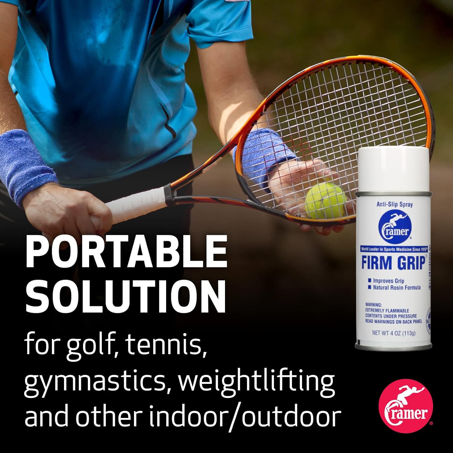 Cramer Firm Grip, Anti-Slip Grip Enhancer for Sweaty Activities Like Football, Tennis, Golf, Pole Fitness