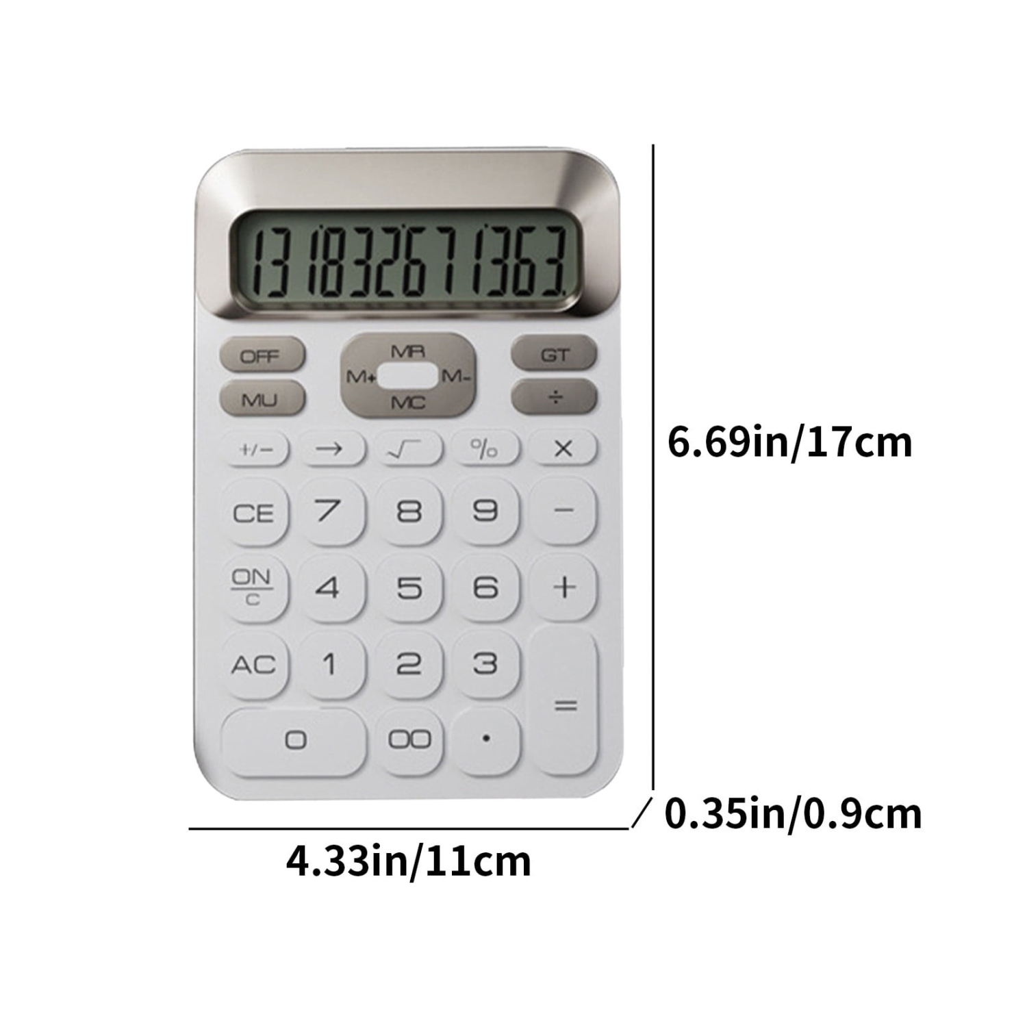 Desk Calculator, Basic Calculator for School, Cute Calculator, Small Portable Scientific Calculator for Students, 12 Digit Mini Plastic Non-slip