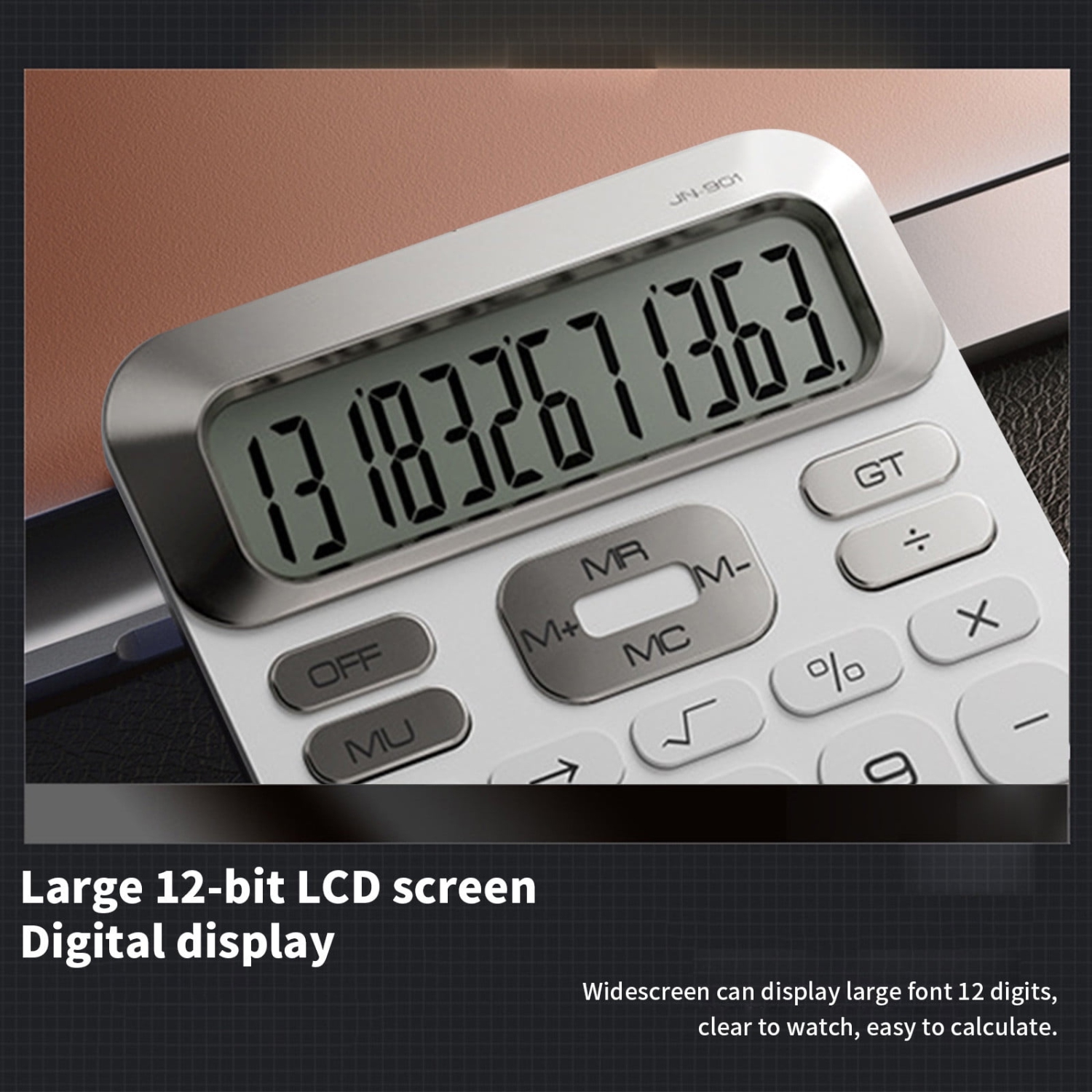 Desk Calculator, Basic Calculator for School, Cute Calculator, Small Portable Scientific Calculator for Students, 12 Digit Mini Plastic Non-slip