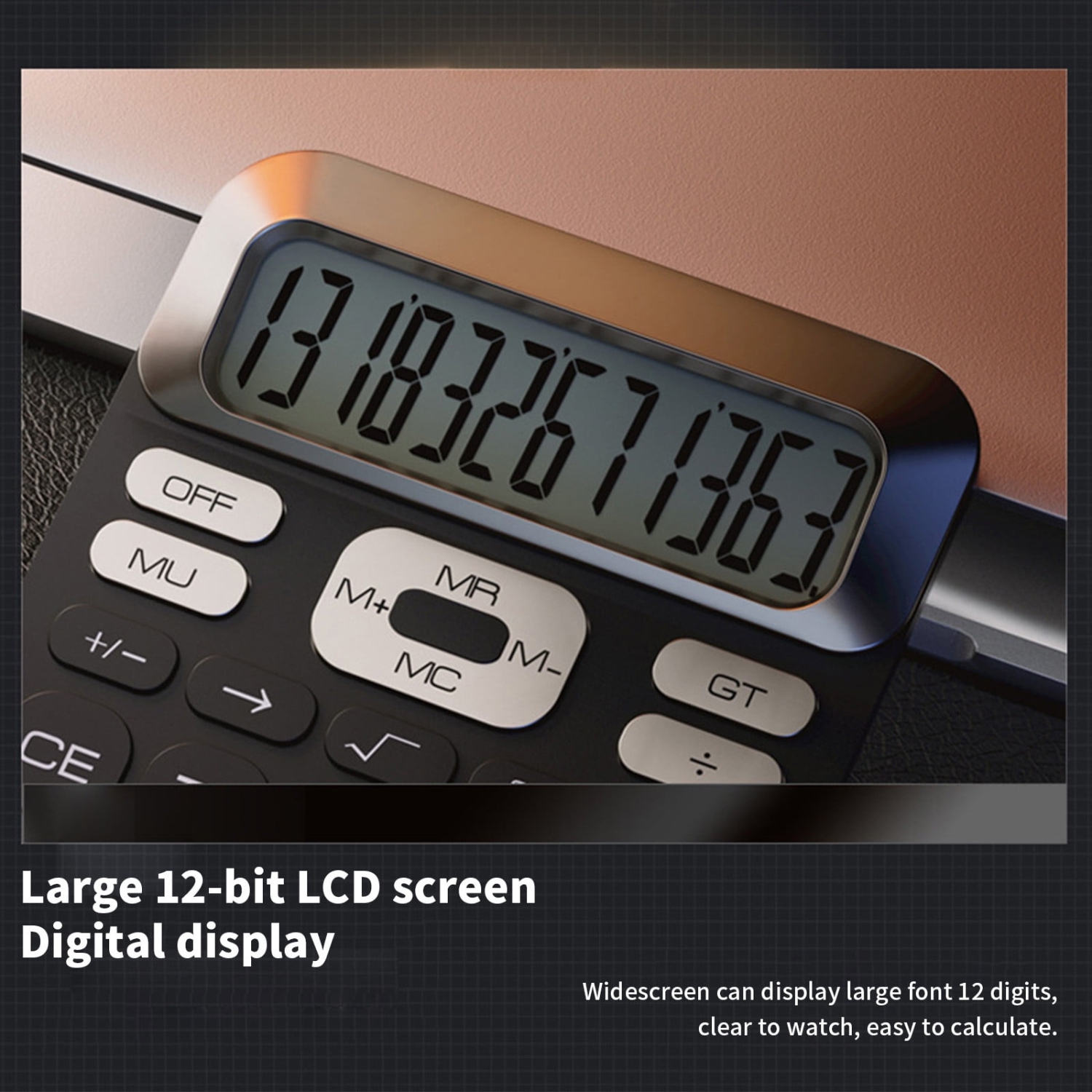 Desk Calculator, Basic Calculator for School, Cute Calculator, Small Portable Scientific Calculator for Students, 12 Digit Mini Plastic Non-Slip