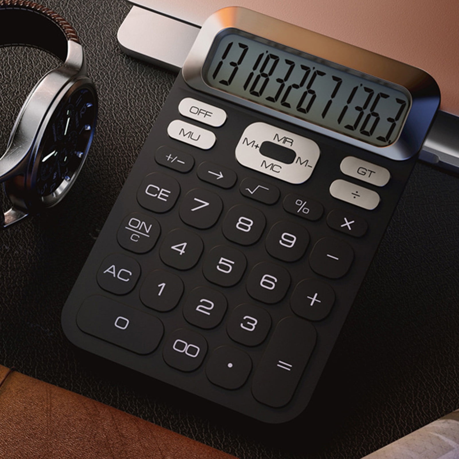 Desk Calculator, Basic Calculator for School, Cute Calculator, Small Portable Scientific Calculator for Students, 12 Digit Mini Plastic Non-Slip