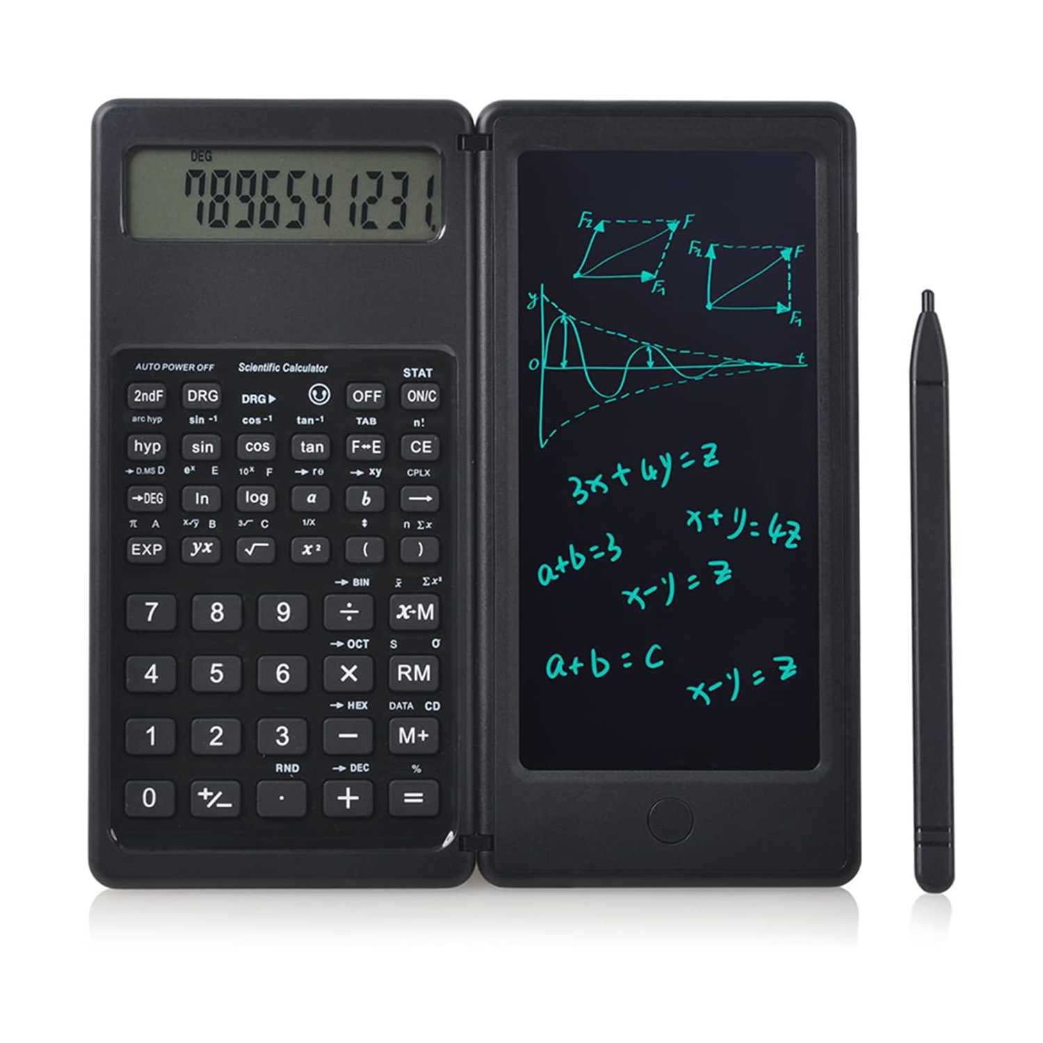 Folding scientific function calculator handwriting tablet calculator with LCD handwriting tablet student drawing tablet