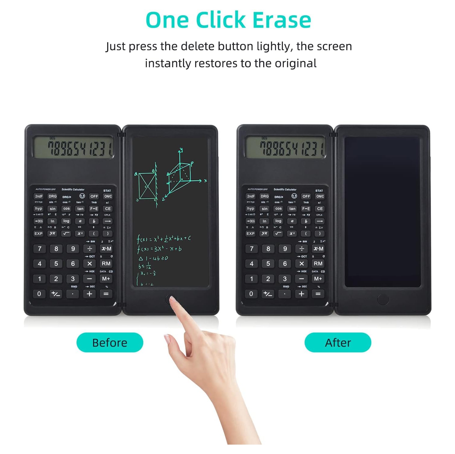 Folding scientific function calculator handwriting tablet calculator with LCD handwriting tablet student drawing tablet