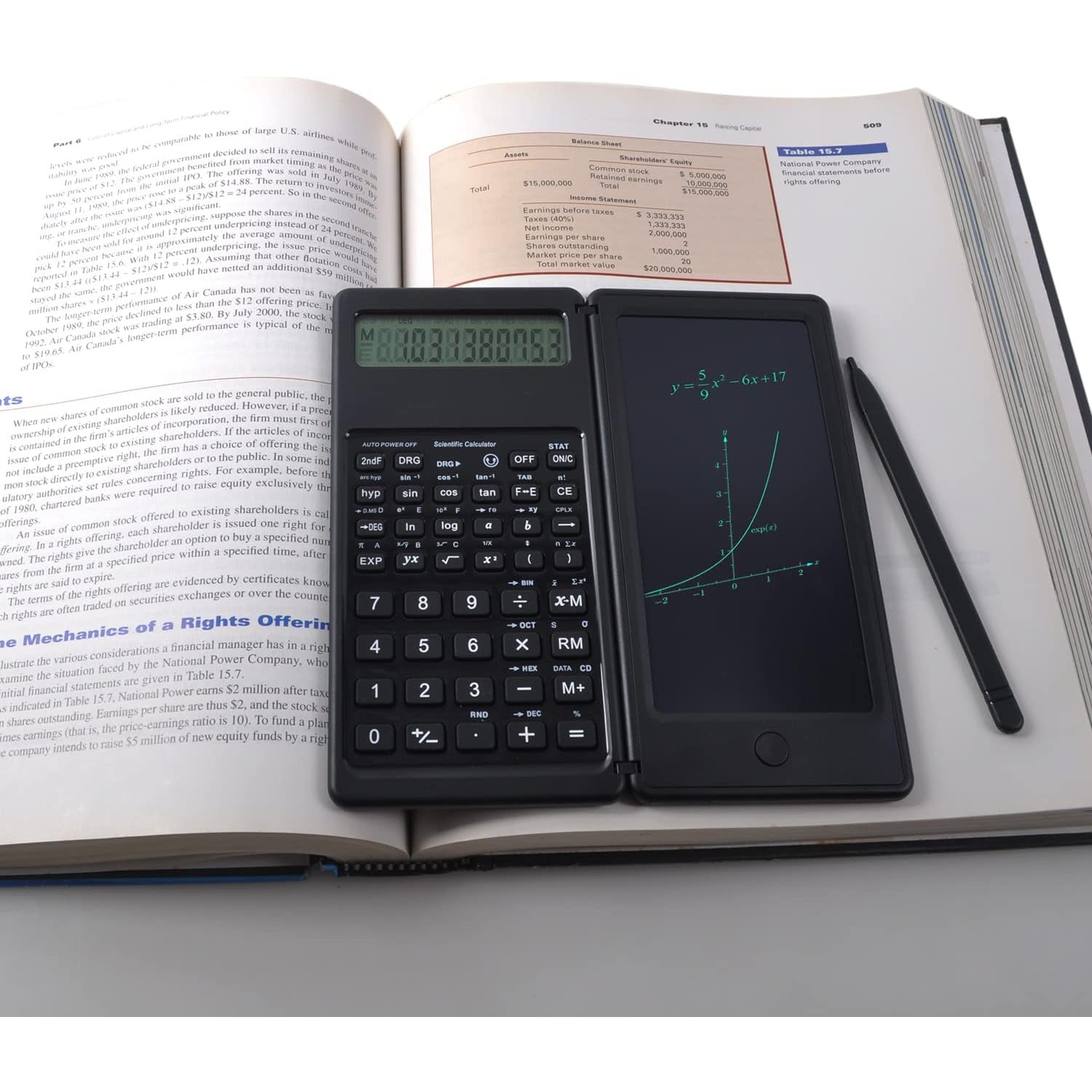 Folding scientific function calculator handwriting tablet calculator with LCD handwriting tablet student drawing tablet