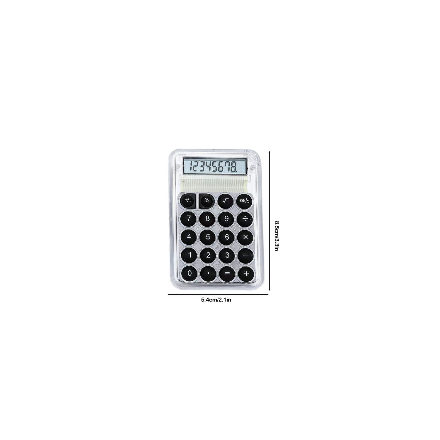 Mini Calculator Cute Student Special Computer High Value Small Portable Calculator Transparent - Black