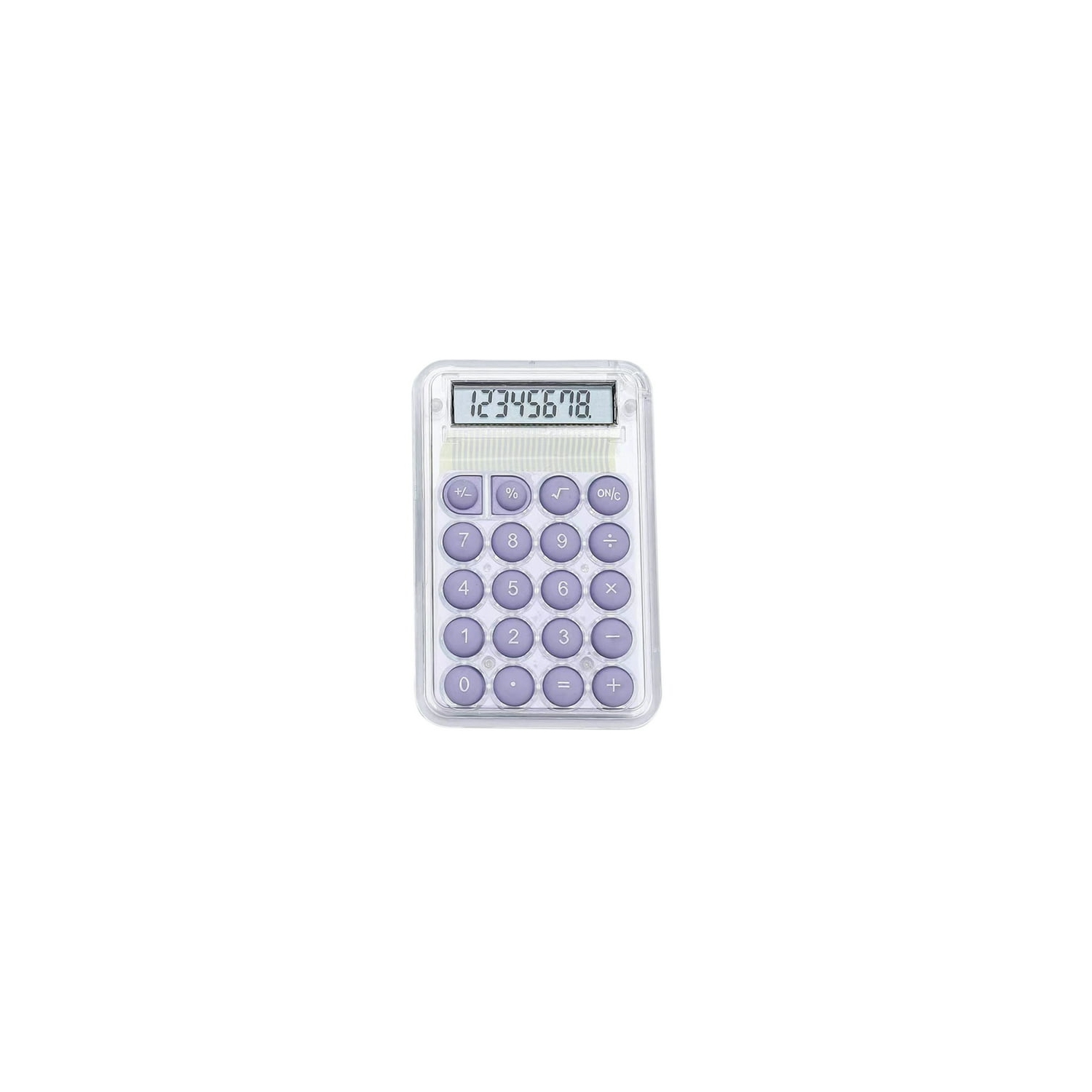 Mini Calculatrice Cute Student Special Computer, petite calculatrice portative de grande valeur transparente - Violet