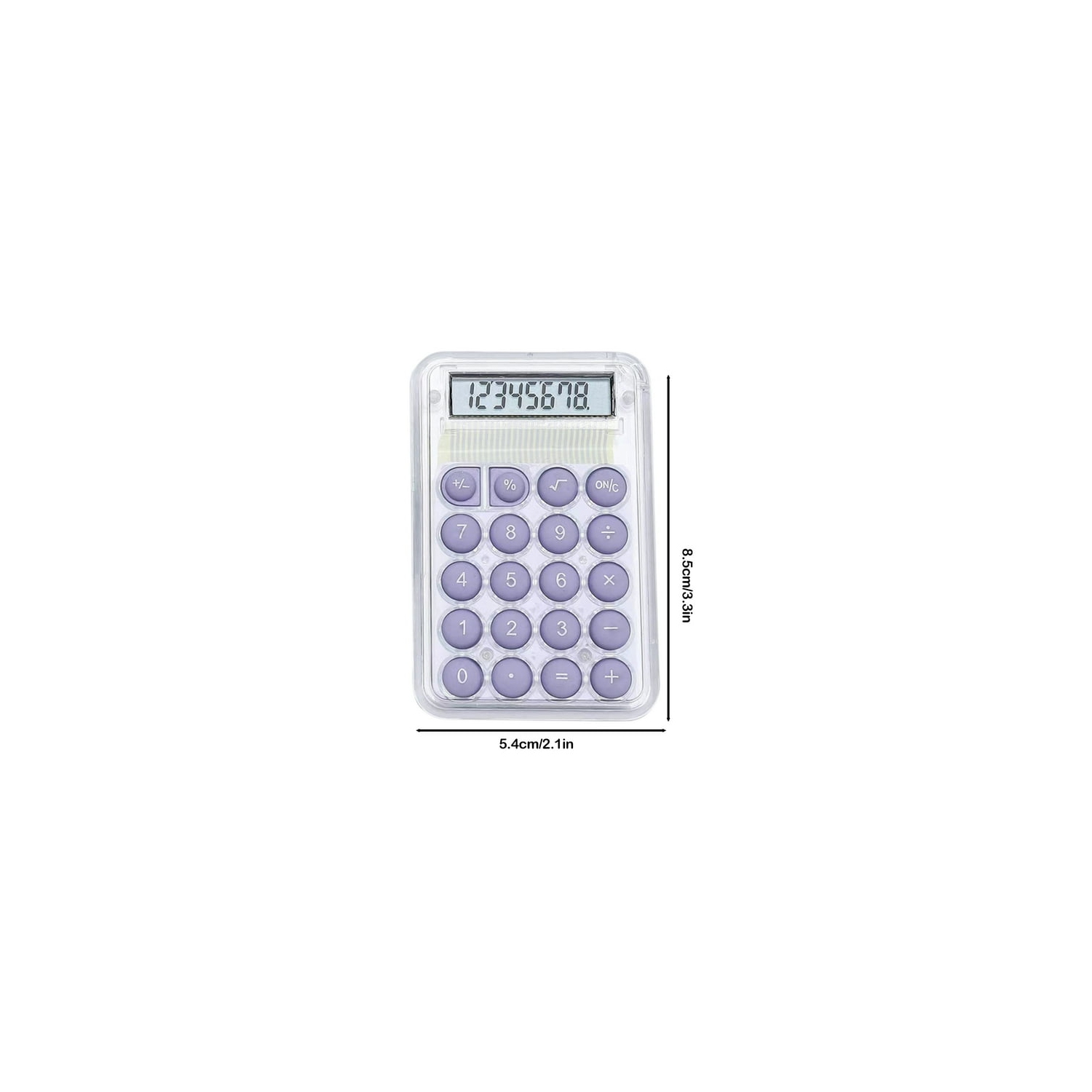 Mini Calculatrice Cute Student Special Computer, petite calculatrice portative de grande valeur transparente - Violet
