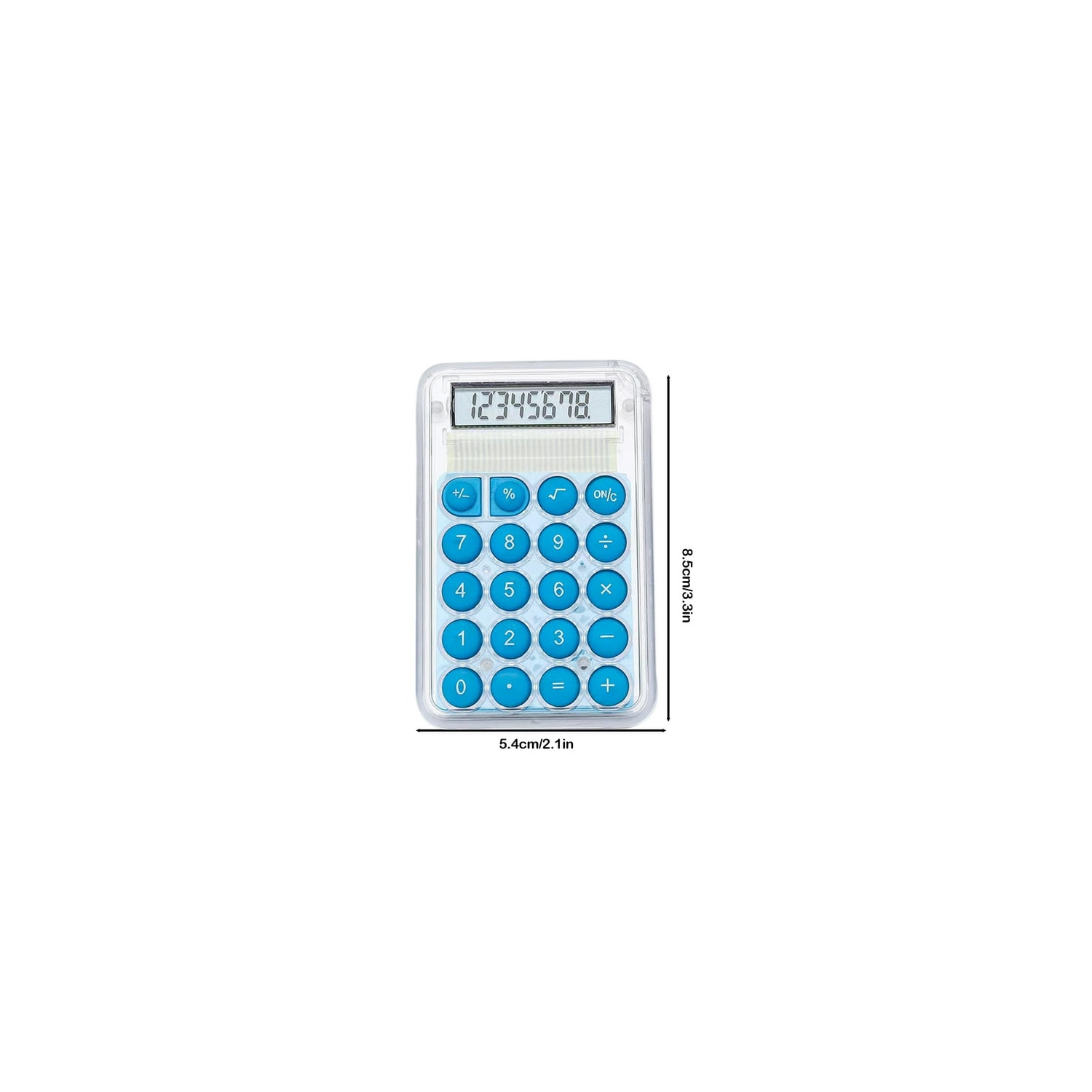 Mini calculator cute student-specific computer high-value small portable calculator transparent - blue