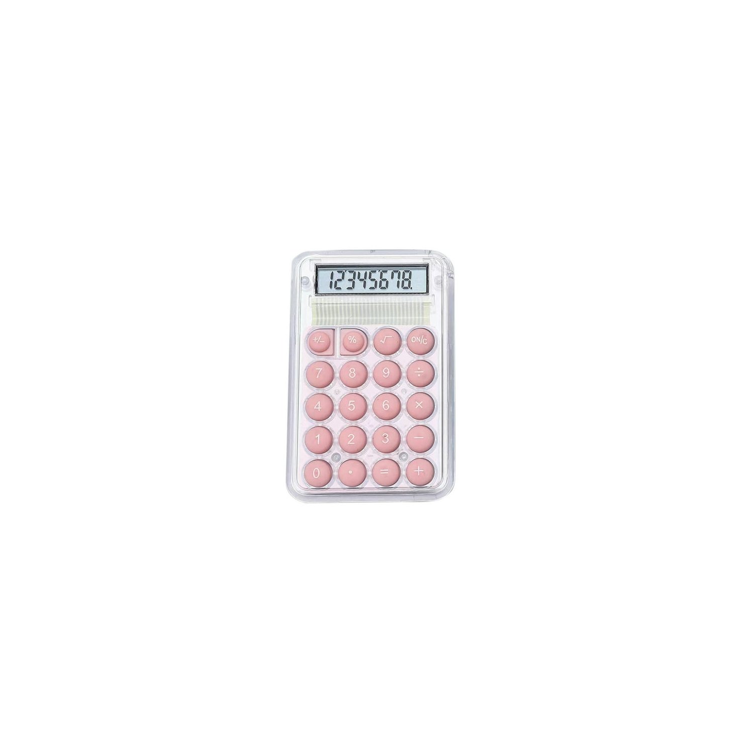 Mini Calculator Cute Student Special Computer High Value Small Portable Calculator Transparent - Pink
