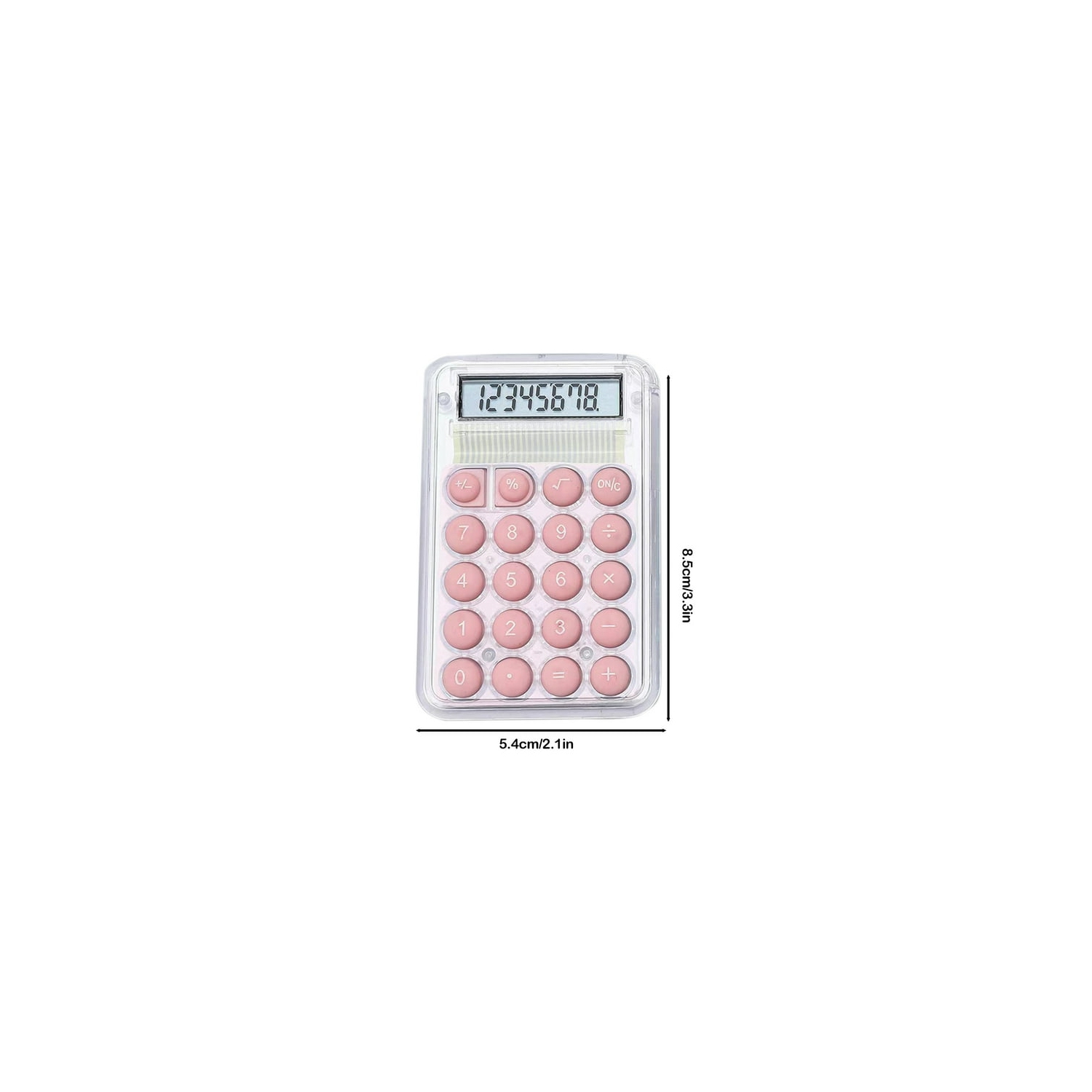 Mini Calculator Cute Student Special Computer High Value Small Portable Calculator Transparent - Pink