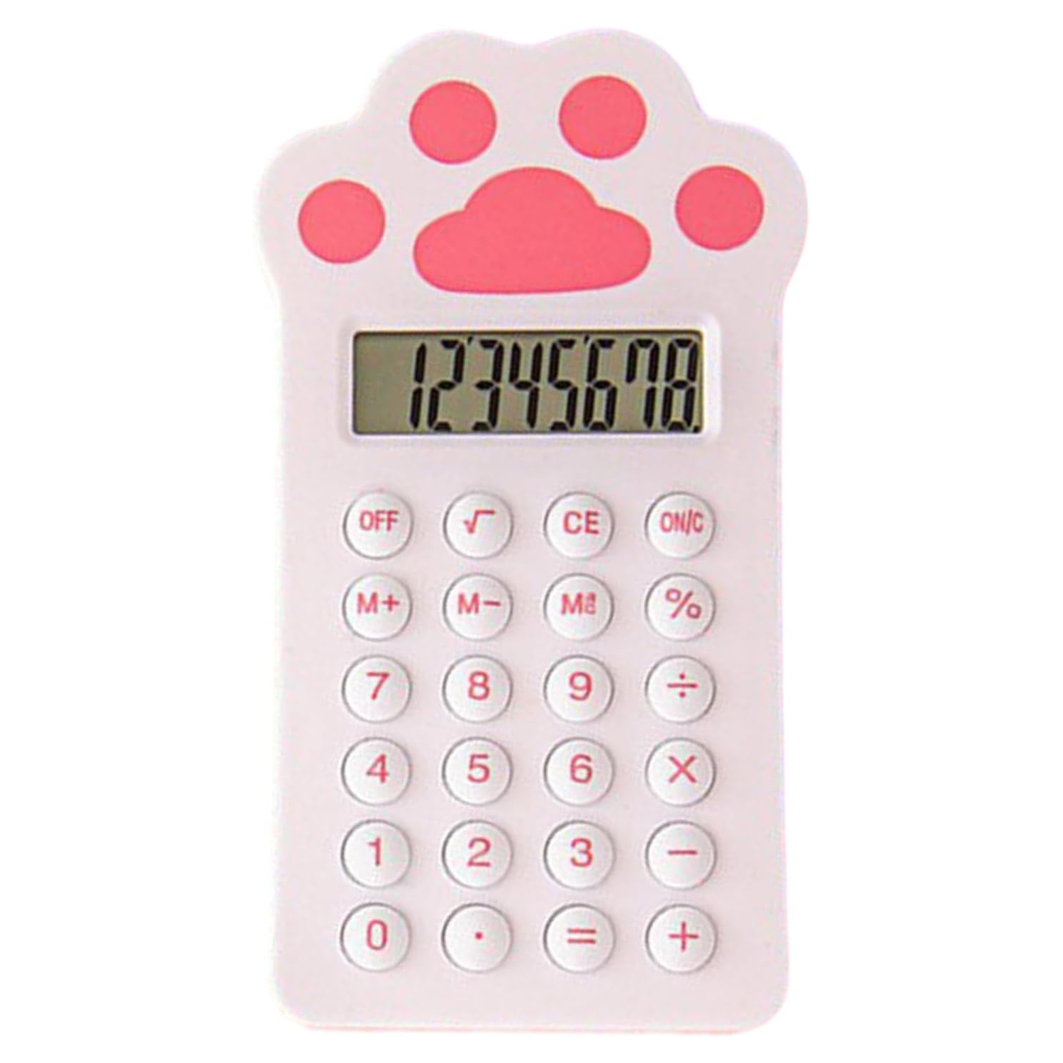 Mini Carrot Shaped Calculator Handheld Compact Portable Cartoon Strawberry Cat Paw Shape