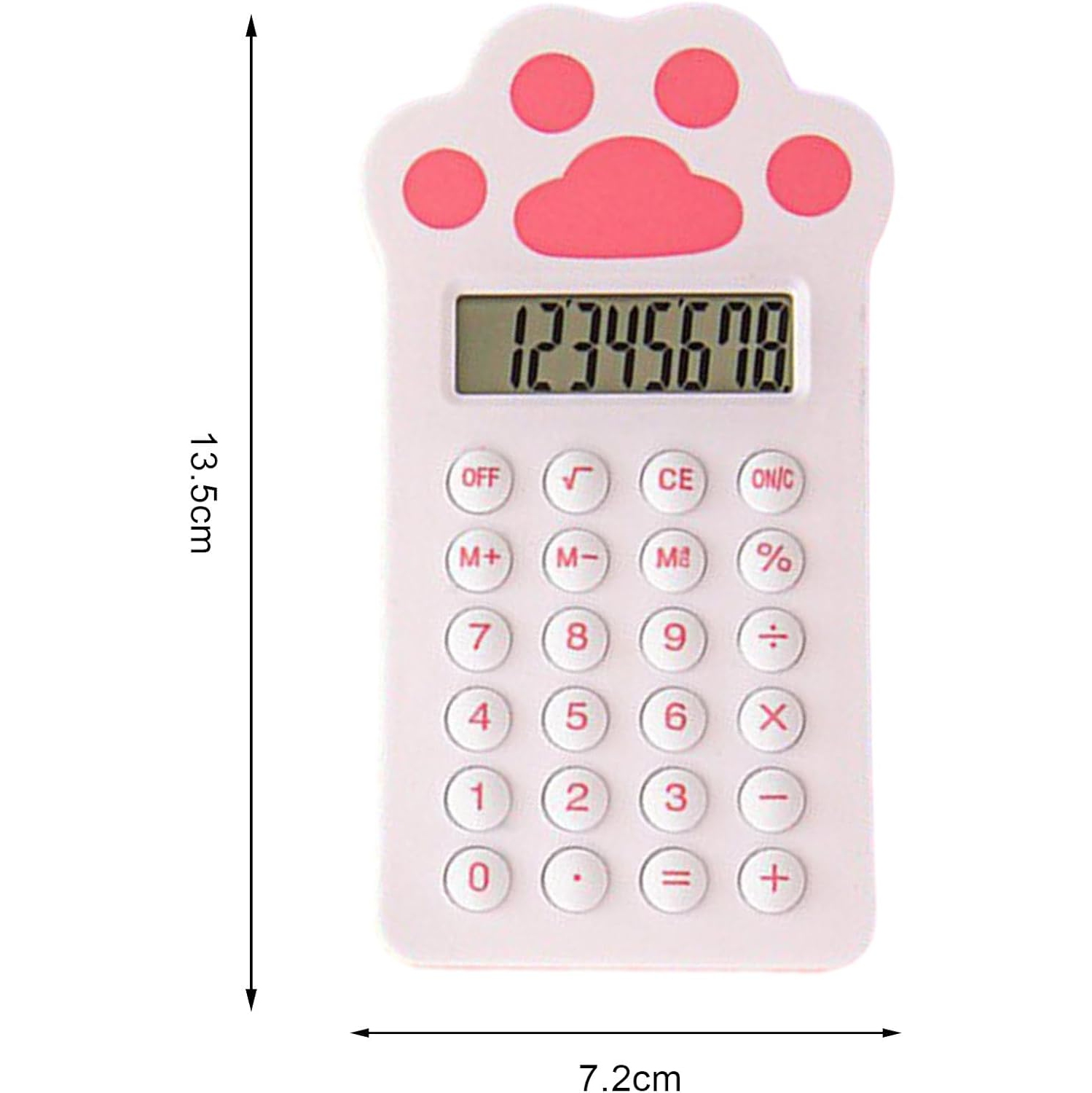 Mini Carrot Shaped Calculator Handheld Compact Portable Cartoon Strawberry Cat Paw Shape