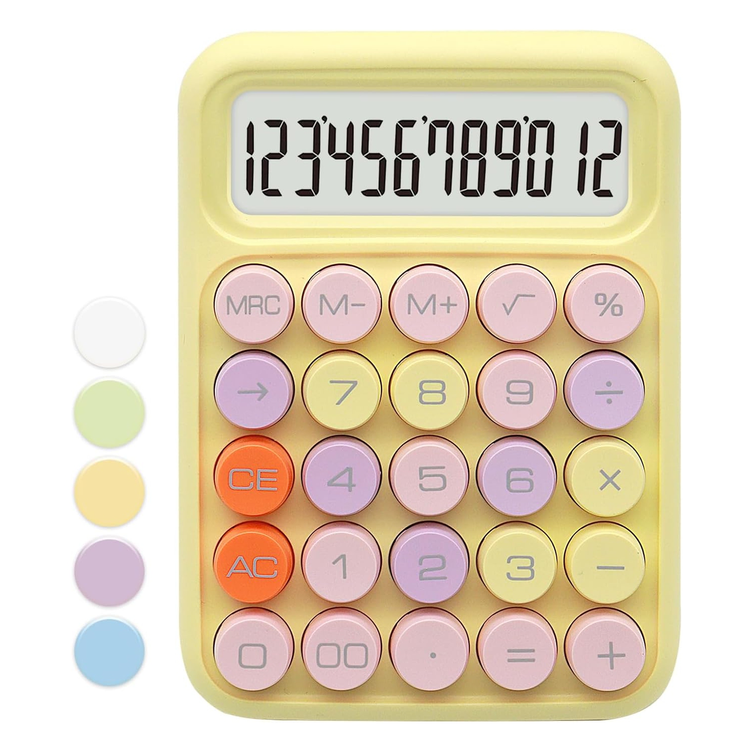 Calculator - Color, 12-digit display and large buttons, perfect for office and school
