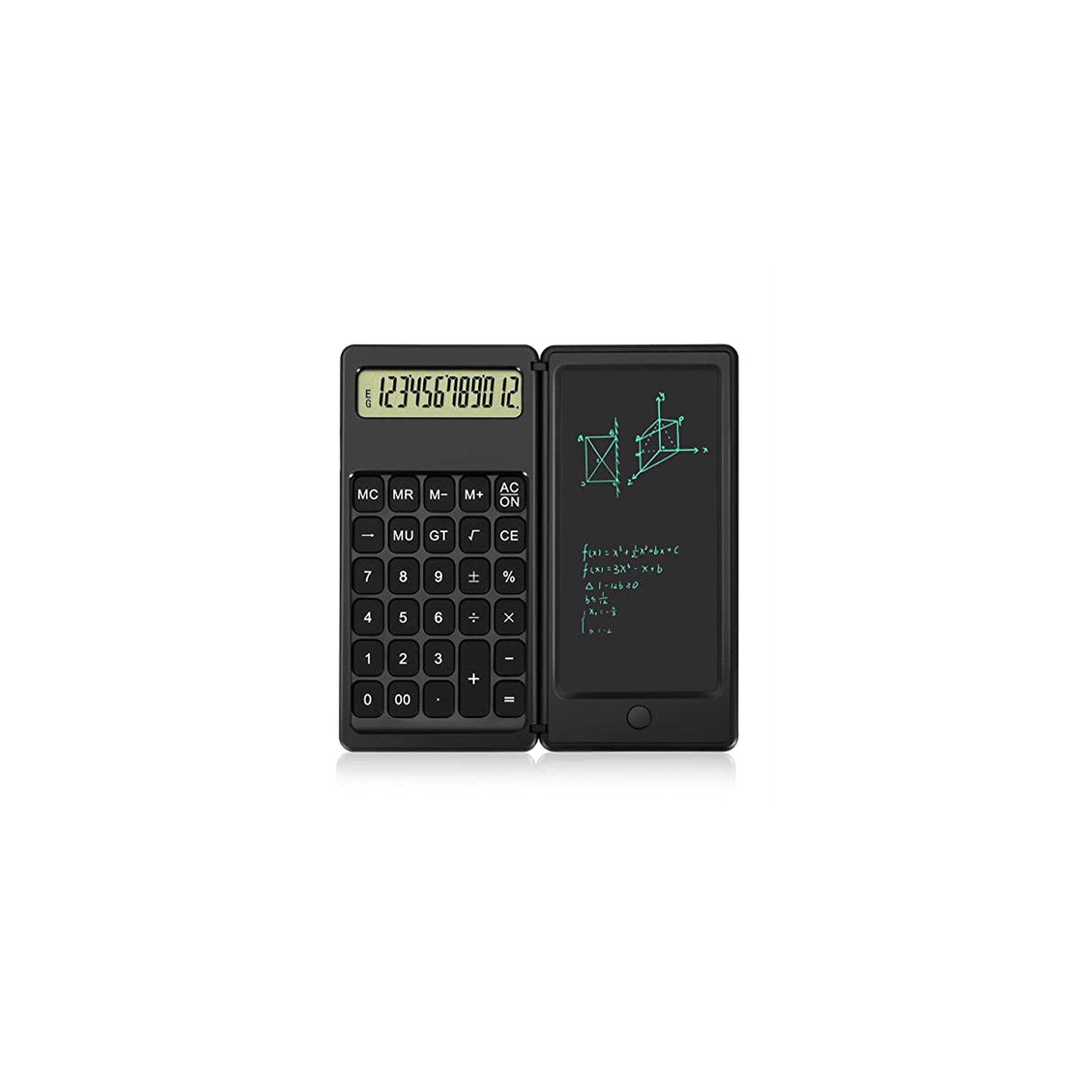 Calculatrice de base avec bloc-notes effaçable, calculatrice de bureau à fonction standard à grand écran LCD à 12 chiffres pour les calculs Office
