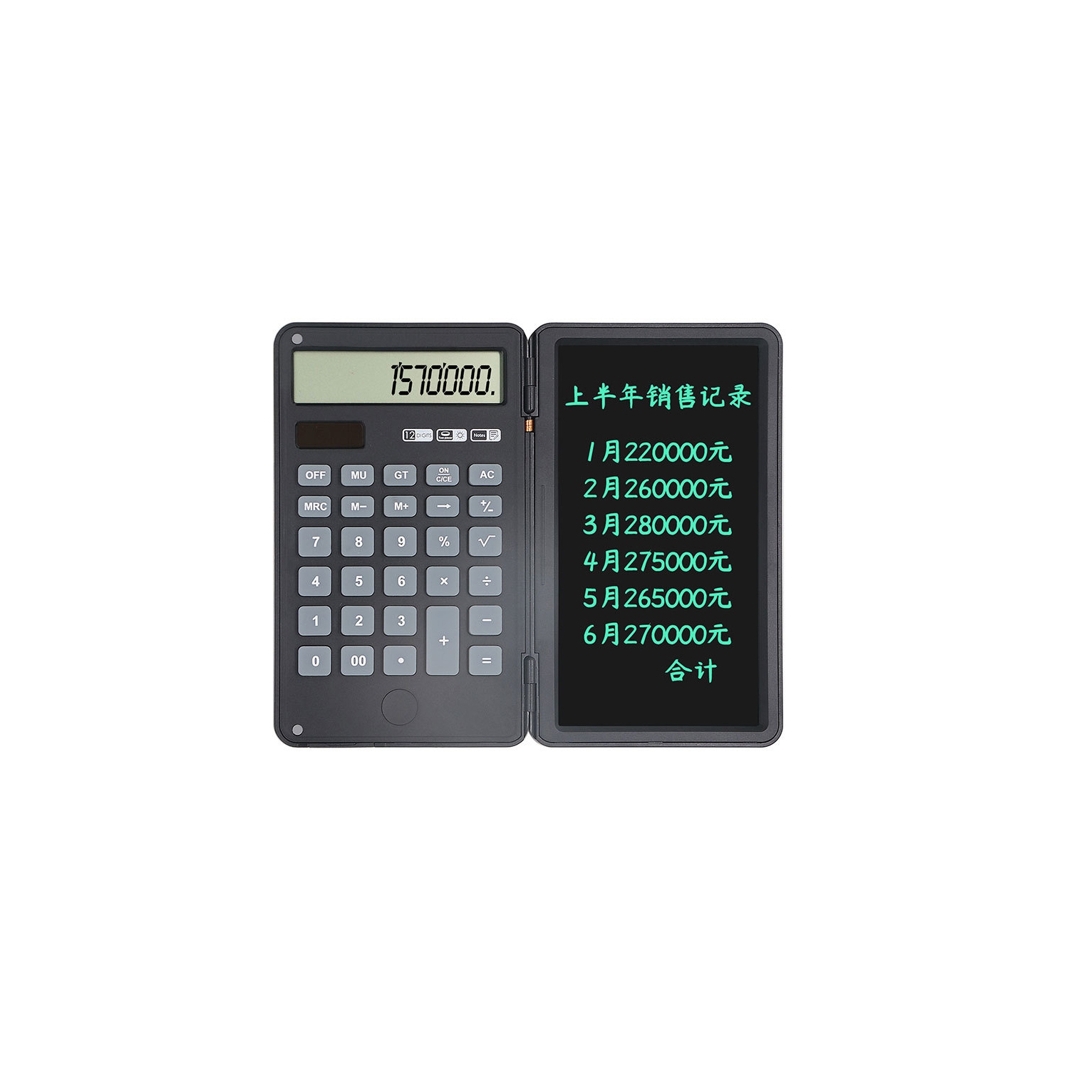 Calculatrice tablette écriture manuscrite écran large 12 bits Calculatrice portable écriture manuscrite tablette solaire calculatrice étudiante pile