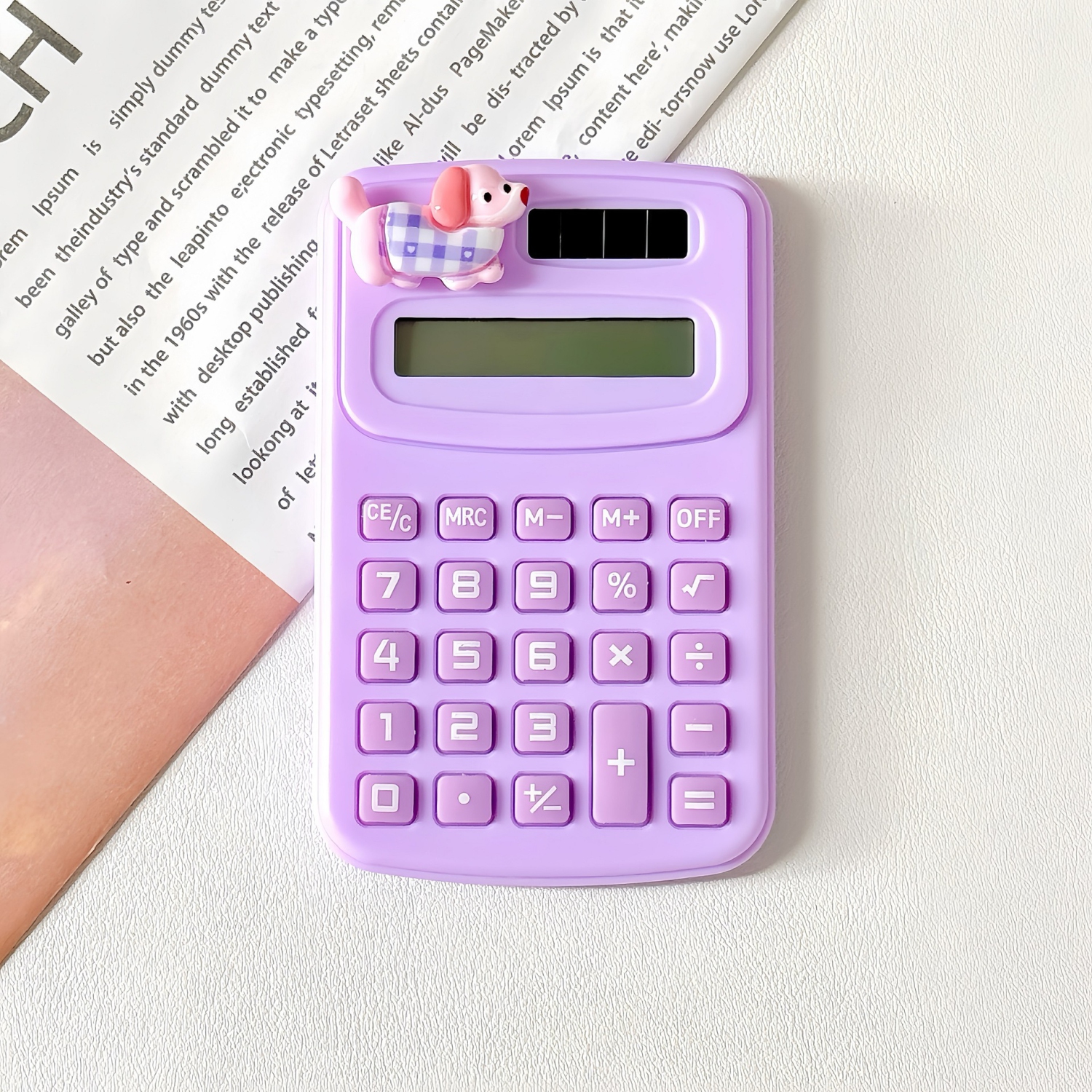 Mini cute cartoon calculator cute high value calculator portable mini student office small calculation - Purple