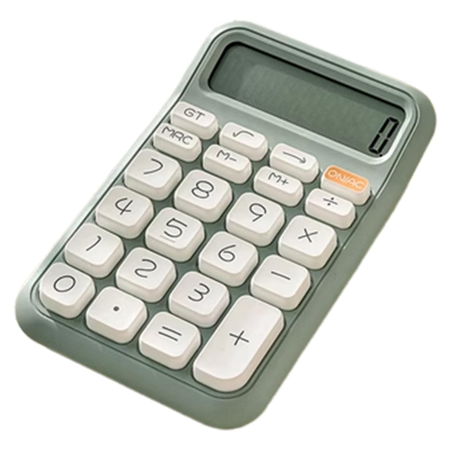 School Office Calculator, 12-Digit Battery Powered Desktop Calculator with Large LCD Display, Sensitive Large Buttons, Office Calculator, Green