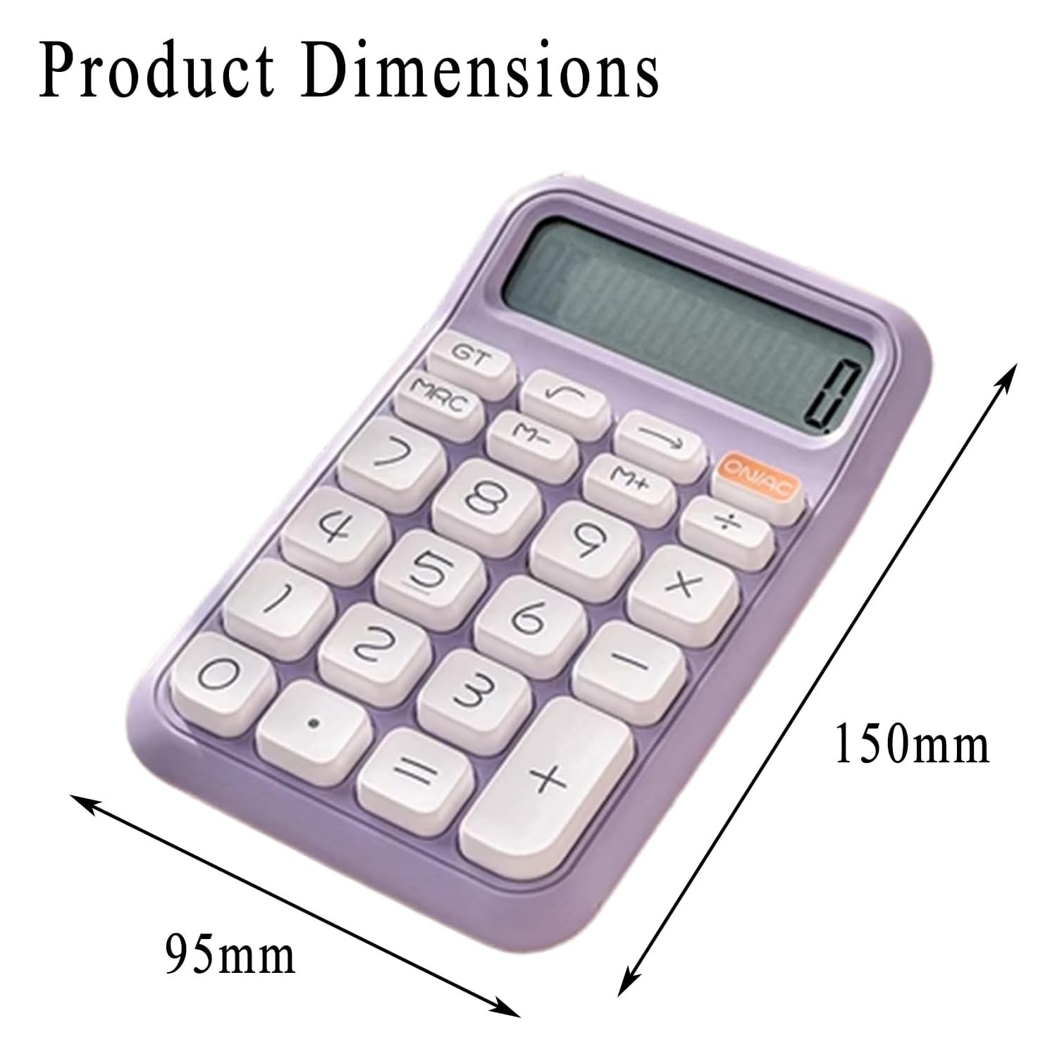 School Office Calculator, 12-Digit Battery Powered Desktop Calculator with Large LCD Display, Sensitive Large Buttons, Office Calculator, Green
