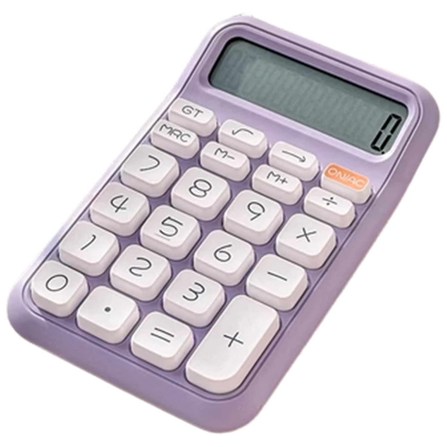 School Office Calculator, 12-Digit Battery-Powered Desktop Calculator with Large LCD Display, Sensitive Large Buttons, Office Calculator, Purple