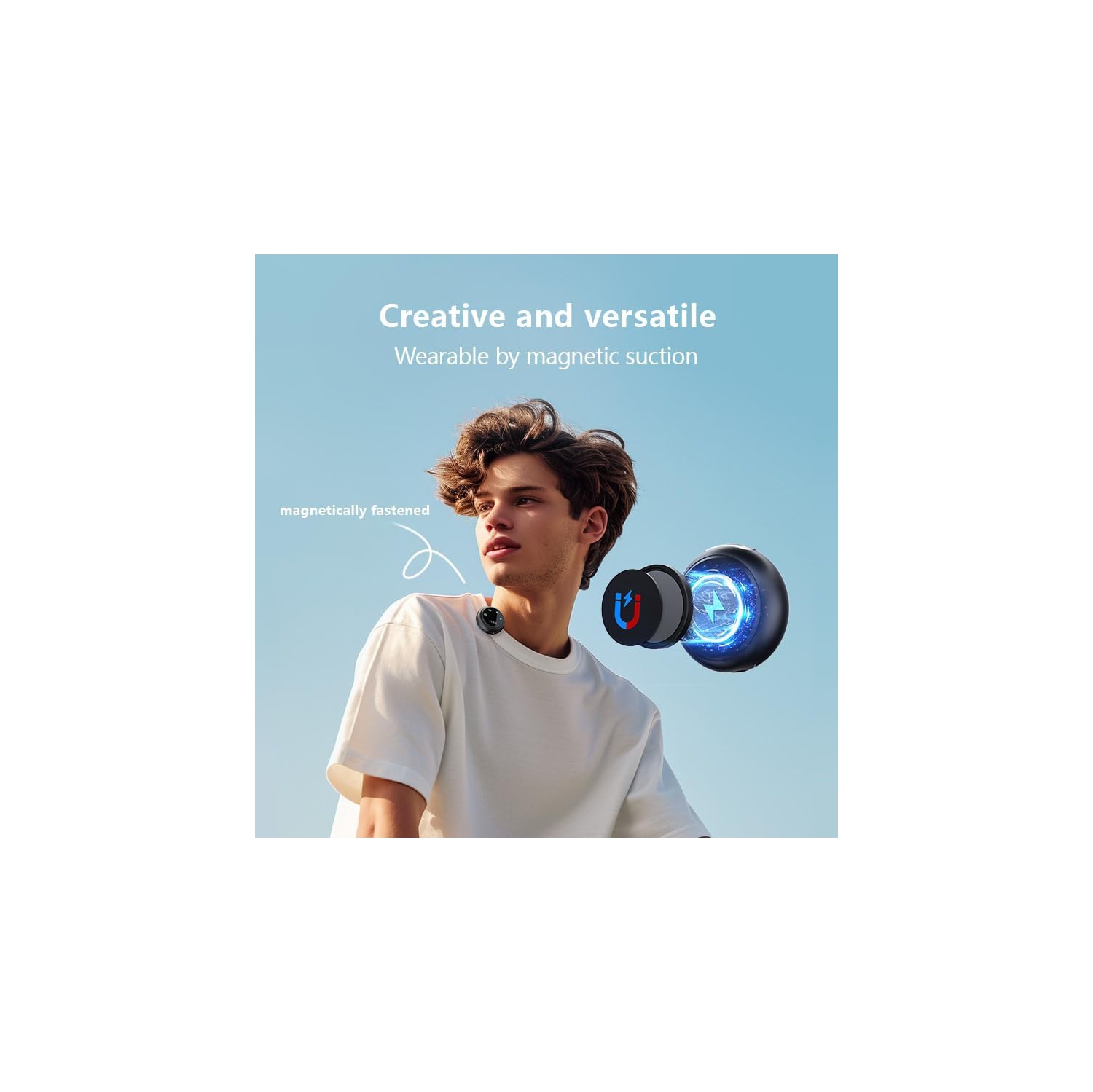 Microphones illuminés et à pointe, microphones magnétiques et cravates, prêt à l'emploi, DSP annulé, Replay 40H, audio haute fidélité