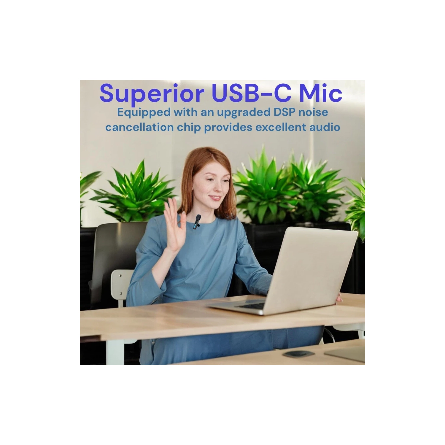 Micro-cravate sans fil à réduction du bruit en direct - Type-c