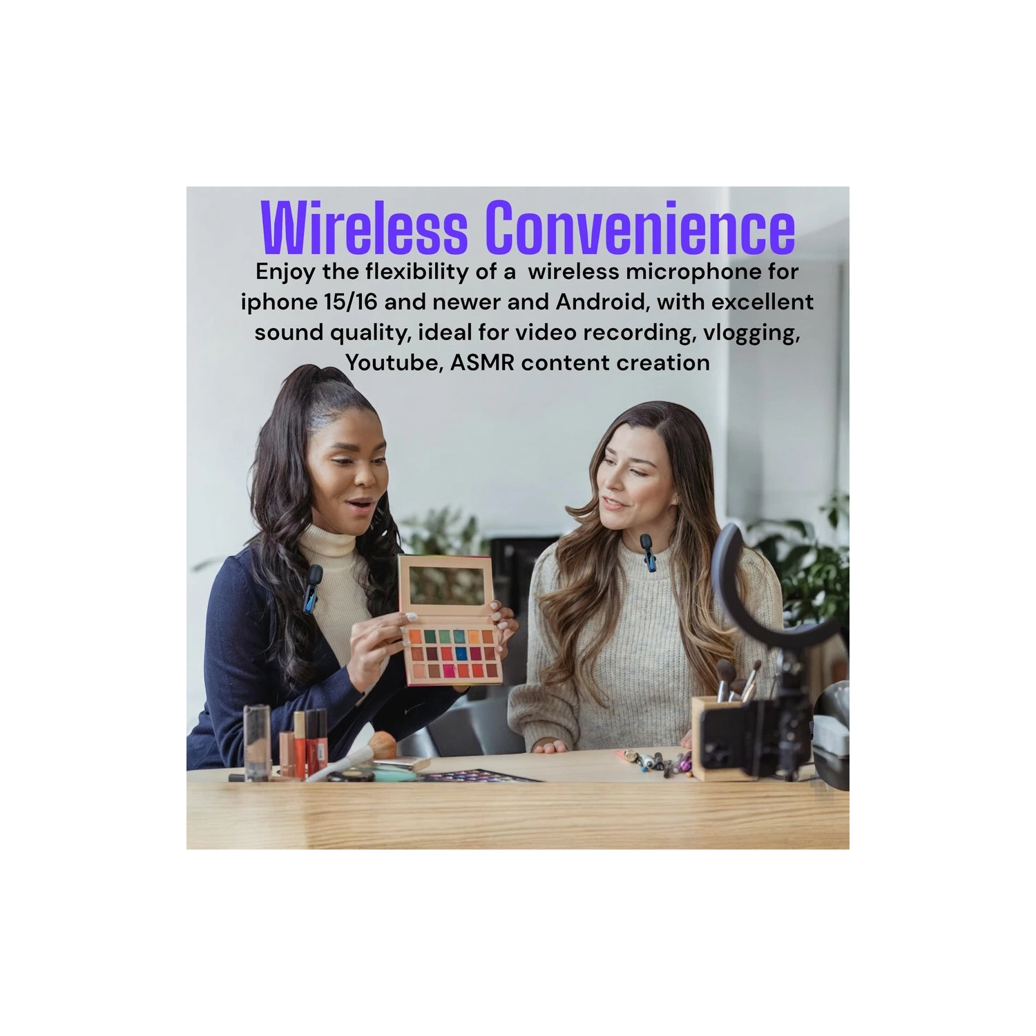 Micro-cravate sans fil à réduction du bruit en direct - Type-c