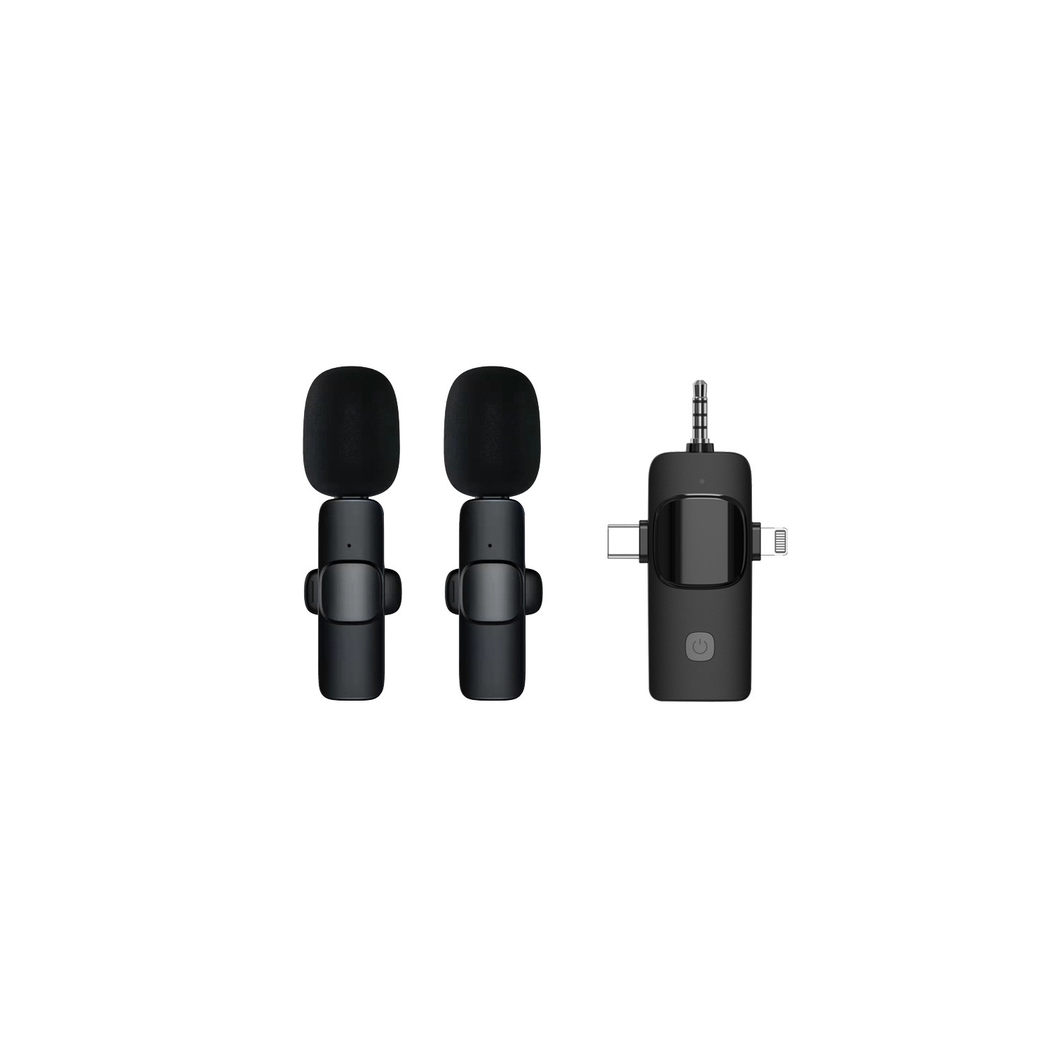 3 in 1 Wireless Lavalier Microphone Compatible with iPhone Type C 3.5mm Jack DSLR Camera | Wireless Microphone with Noise Cancellation for Vlog Insta