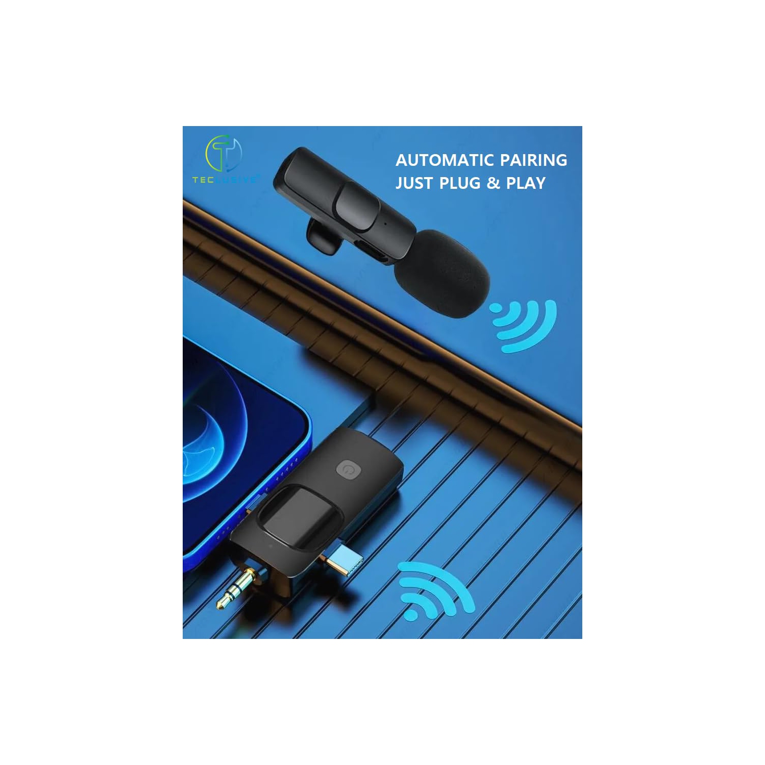 Micro-cravate sans fil, nouveau produit transfrontalier, diffusion en direct de téléphone mobile trois-en-un, tournage en plein air, enregistrement