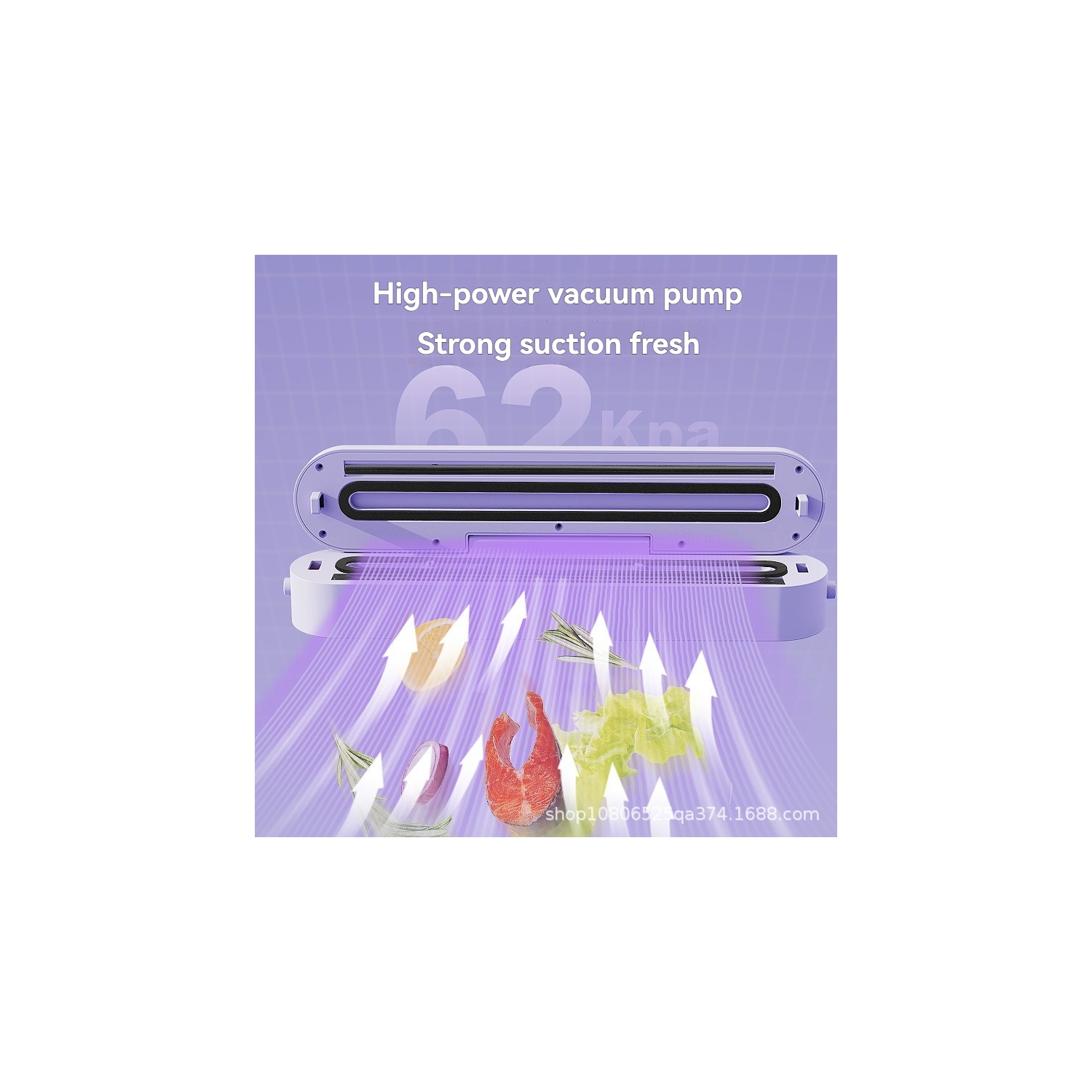 White Portable Wireless Vacuum Sealer - 1500mAh Battery, -62Kpa Strong Suction, ABS Material for Long-Lasting Food Freshness