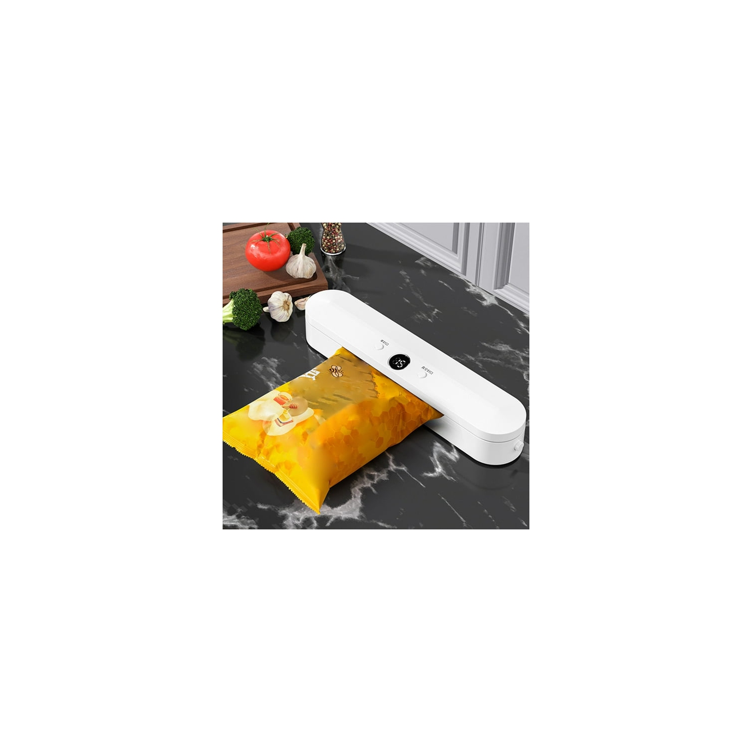 Advanced Home Vacuum Sealer - Fast Airtight Seal, Extends Food Freshness, -60kPa Suction, Easy One-Touch Use, Safe & Durable