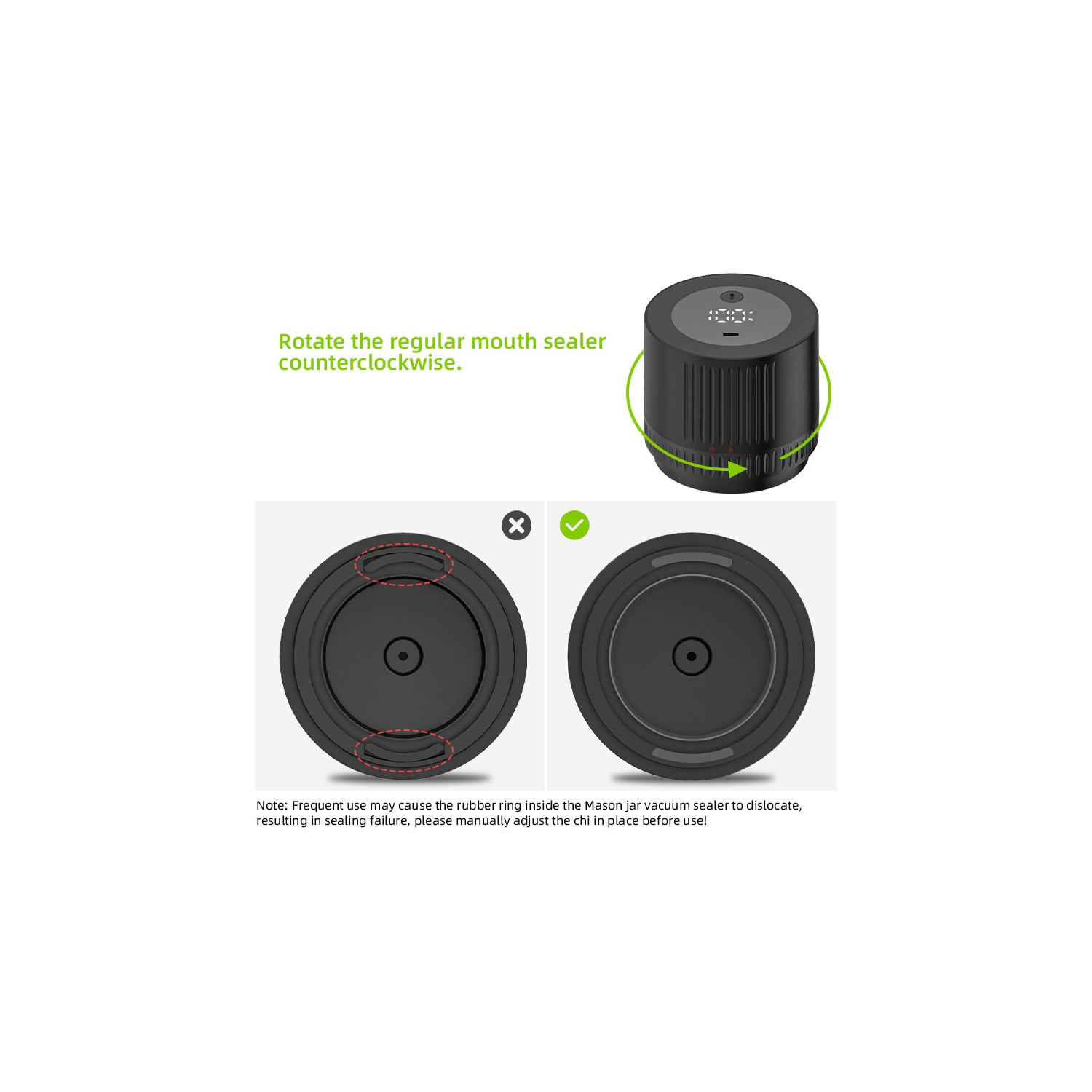 Electric jar sealer - compatible with two sizes, rechargeable, keep fresh longer, compact and portable, easy to carry, keep fresh anytime, anywhere,