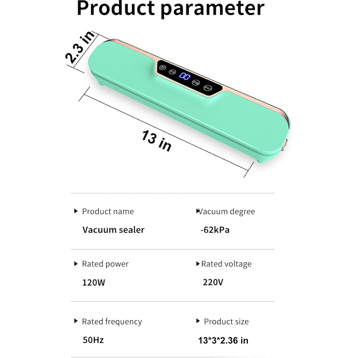 Dual-mode vacuum sealer - extended and widened seal, intelligent one-touch control, wet and dry dual-use, compact and space-saving, multiple functions