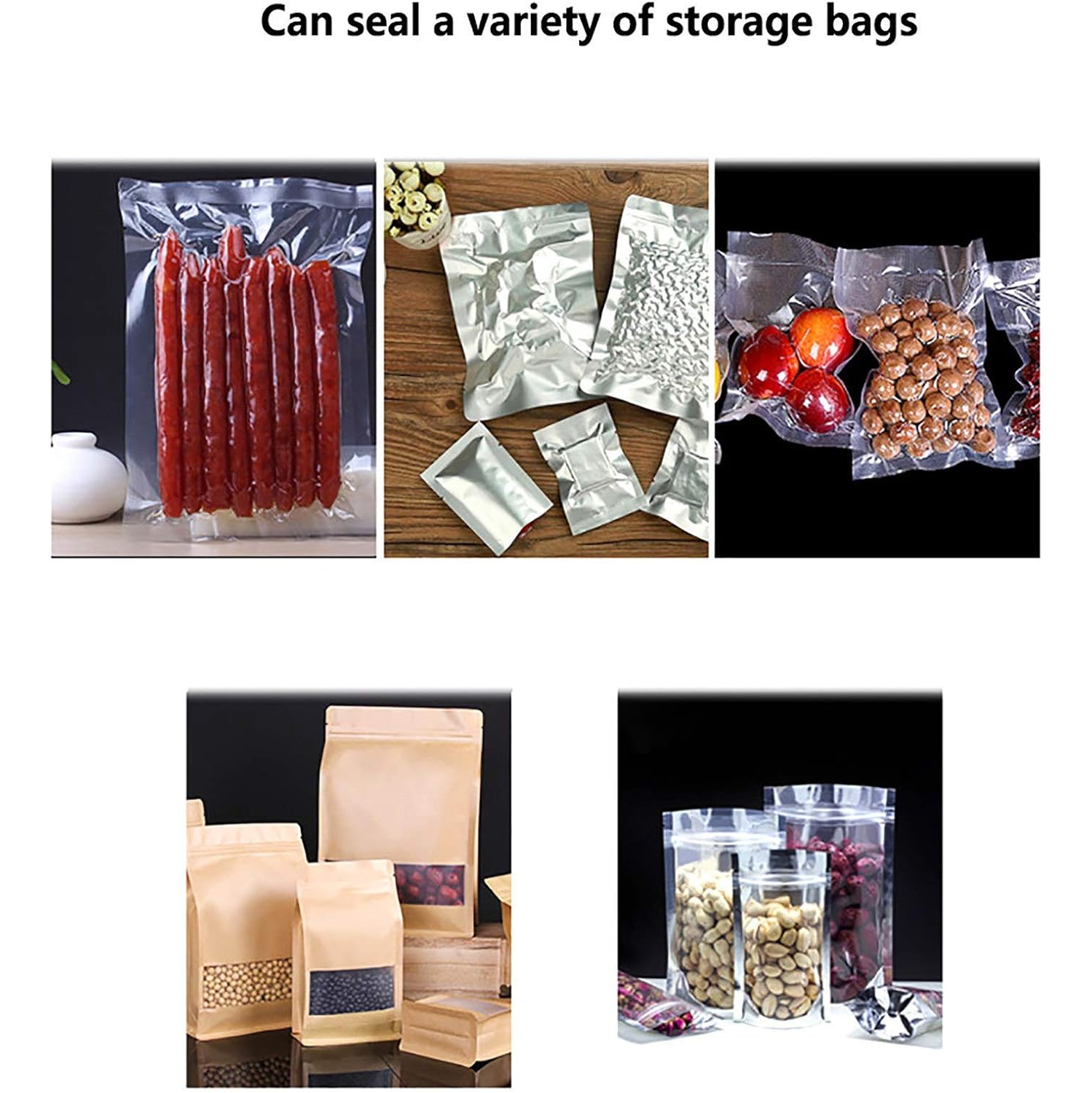 Kitchen vacuum sealer Automatic vacuum sealer - Wet and dry dual mode for all foods, space saving, low noise, 10 sealing bags included