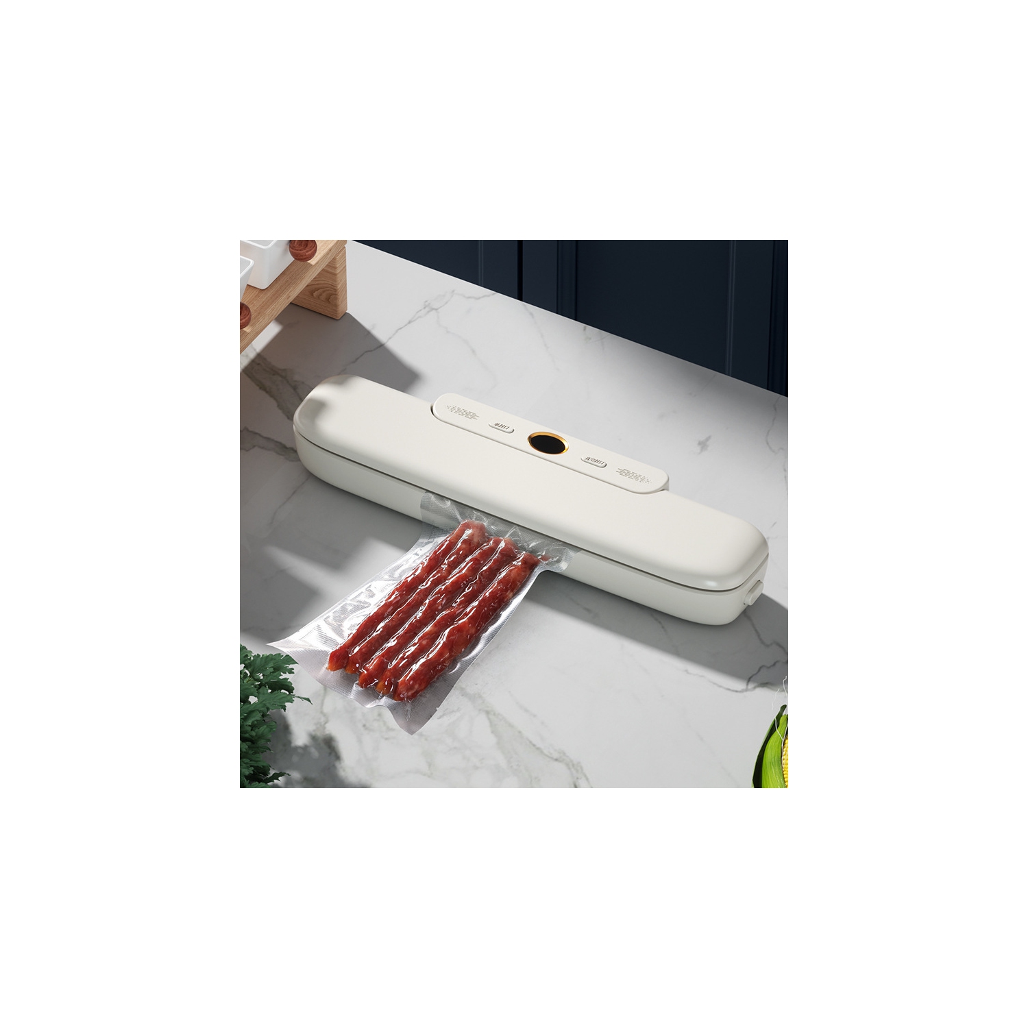 Multifunctional vacuum sealer - adjustable suction, suitable for dry/wet/soft food, one-touch operation, with compressor