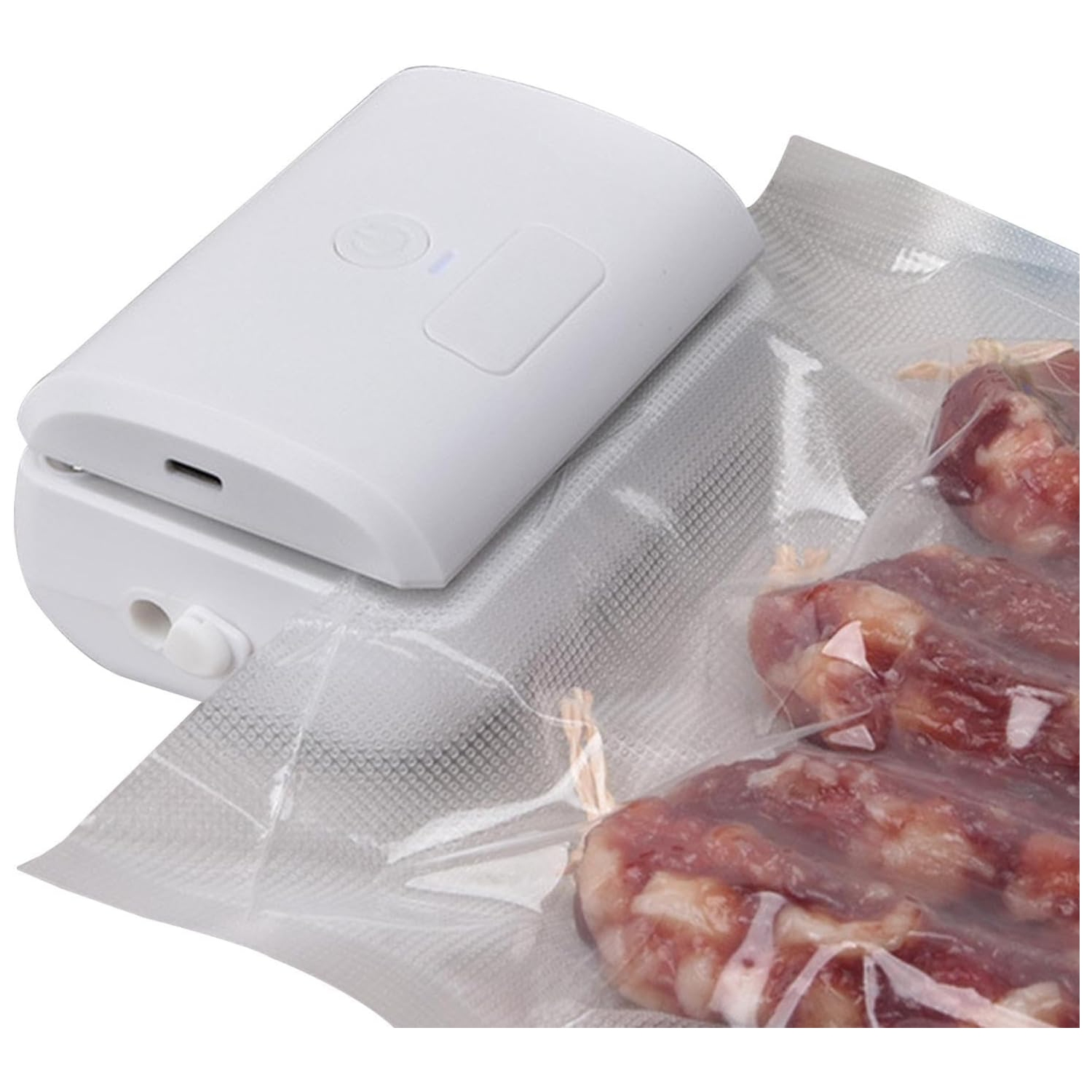 Portable vacuum sealer, small and light, rechargeable, strong suction, 60kPa vacuum and 100kPa inflation, perfect for camping/kitchen use