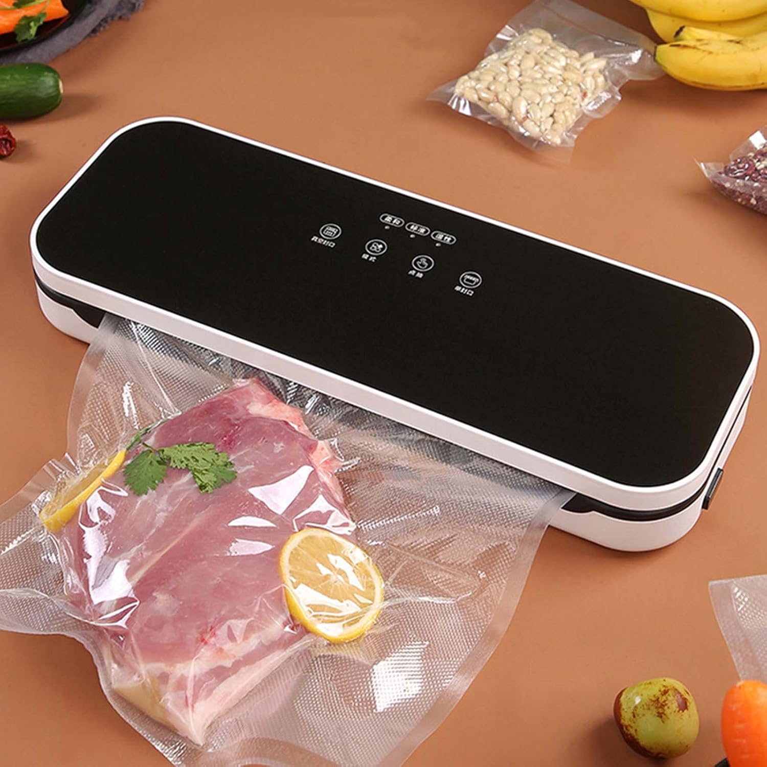 Vacuum sealer - 10-second lock, multi-mode button control, compact and easy to rinse, wet and dry, one-button operation, simple and portable, black,