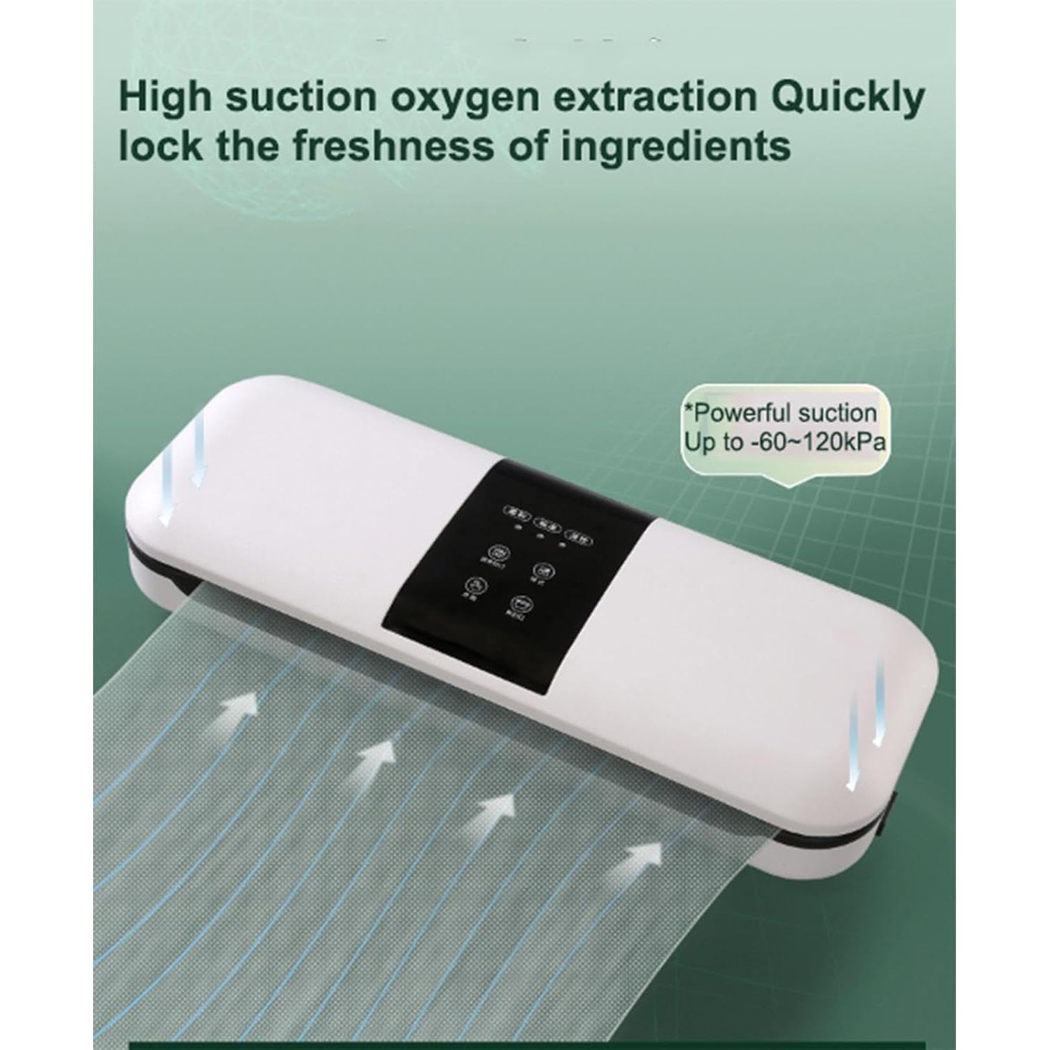 Vacuum sealer - 10-second lock, multi-mode button control, compact and easy to rinse, wet and dry, one-button operation, simple and portable, white,