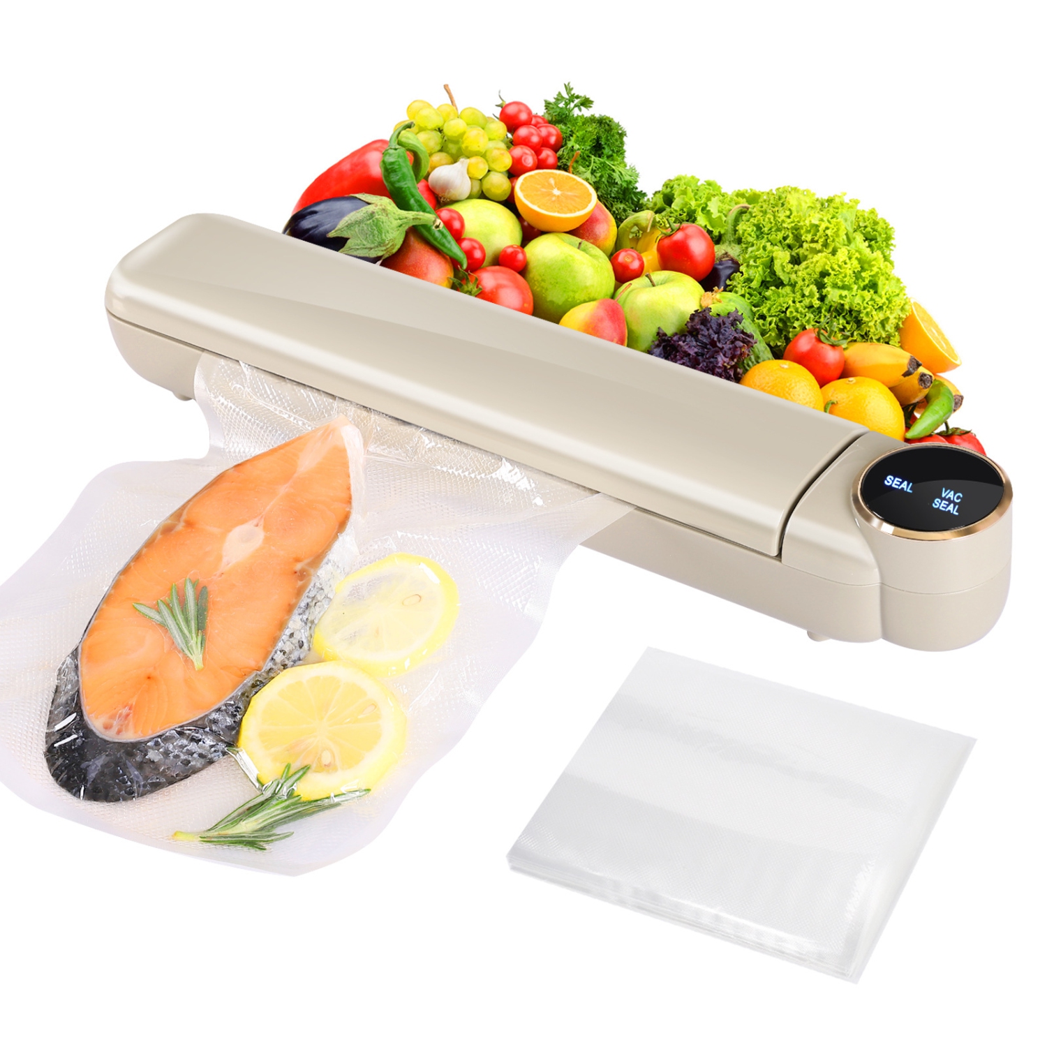 [100Kpa strong vacuum]Scelleuse alimentaire domestique, scelleuse sèche et humide, 300&nbsp;W haute puissance, fonctionnement à un bouton, spécial