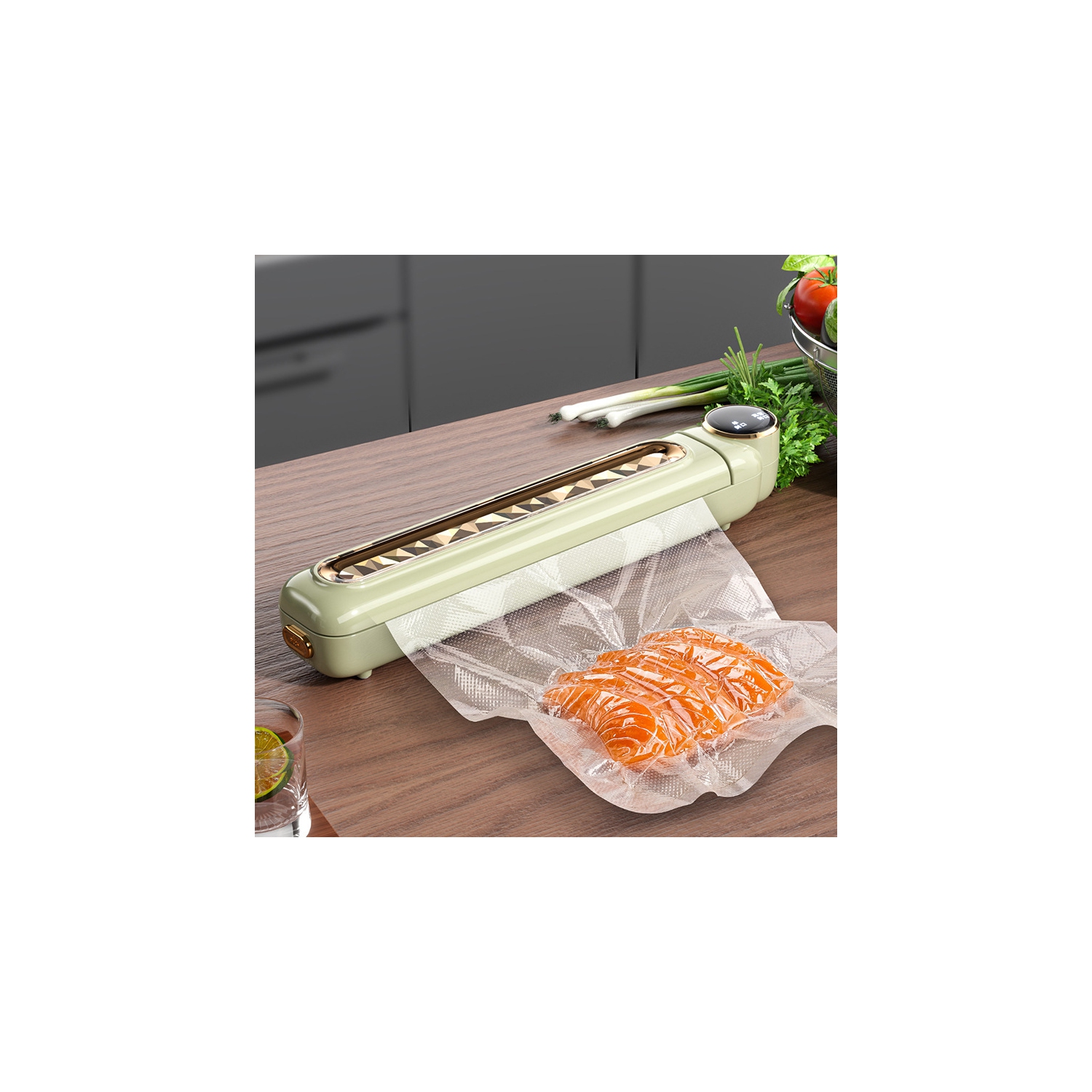 Food Vacuum Sealer Home Fresh Food Preservation Machine One-touch operation, 30cm wide seal, waterproof touch screen, compact design, suitable for